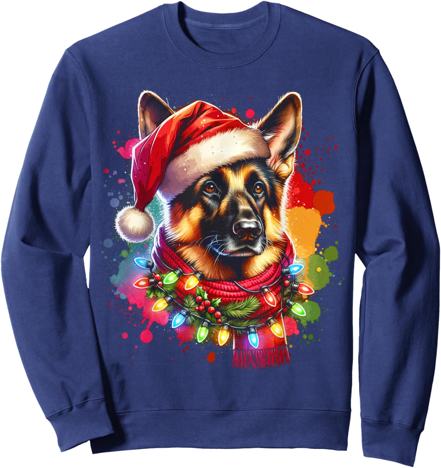 Christmas German Shepherd Xmas Shepherd Mom Dog Lover Sweatshirt - Sweatshirt | Navy