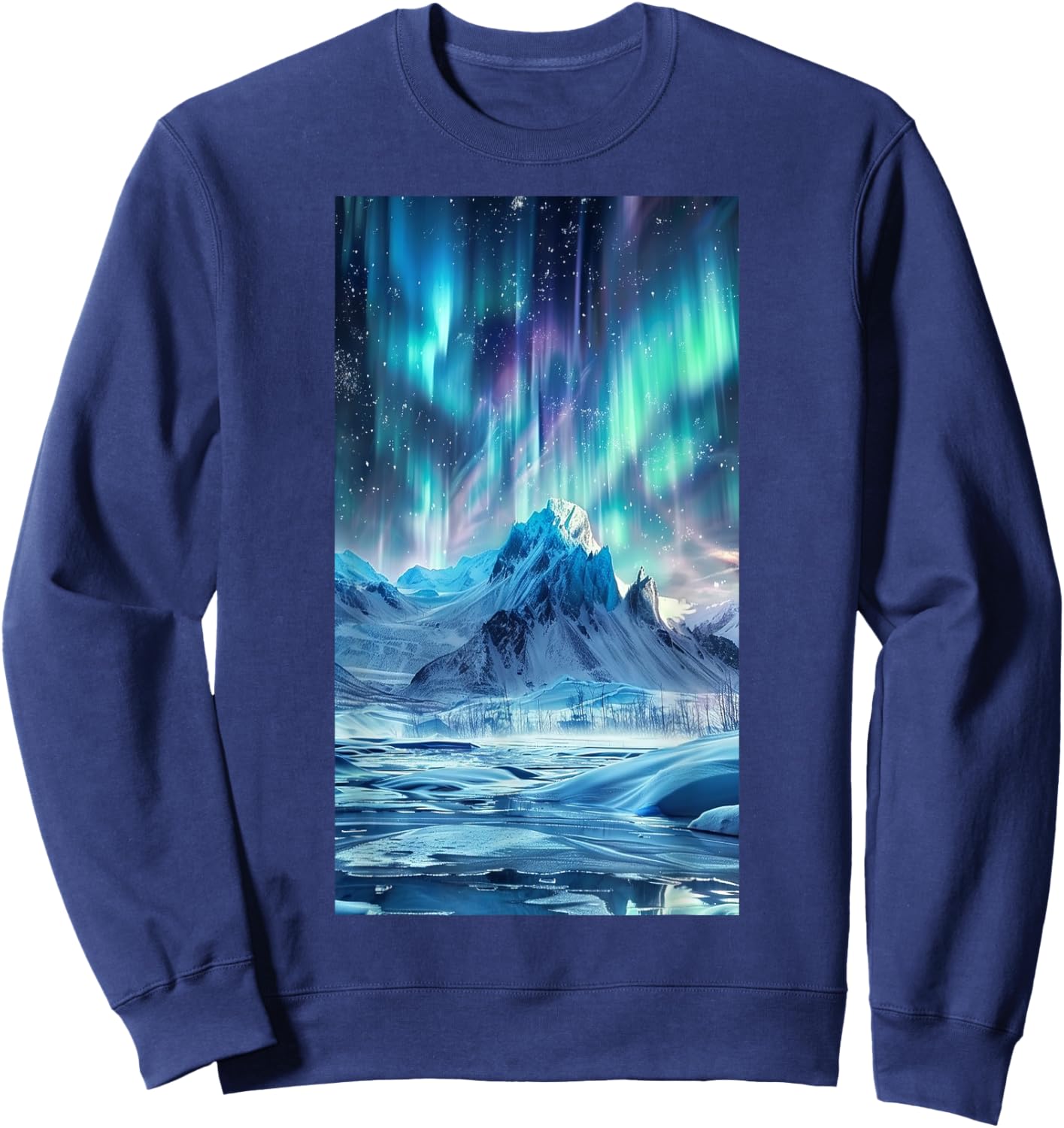 Northern Lights Display Aurora Borealis Sweatshirt - Sweatshirt | Navy