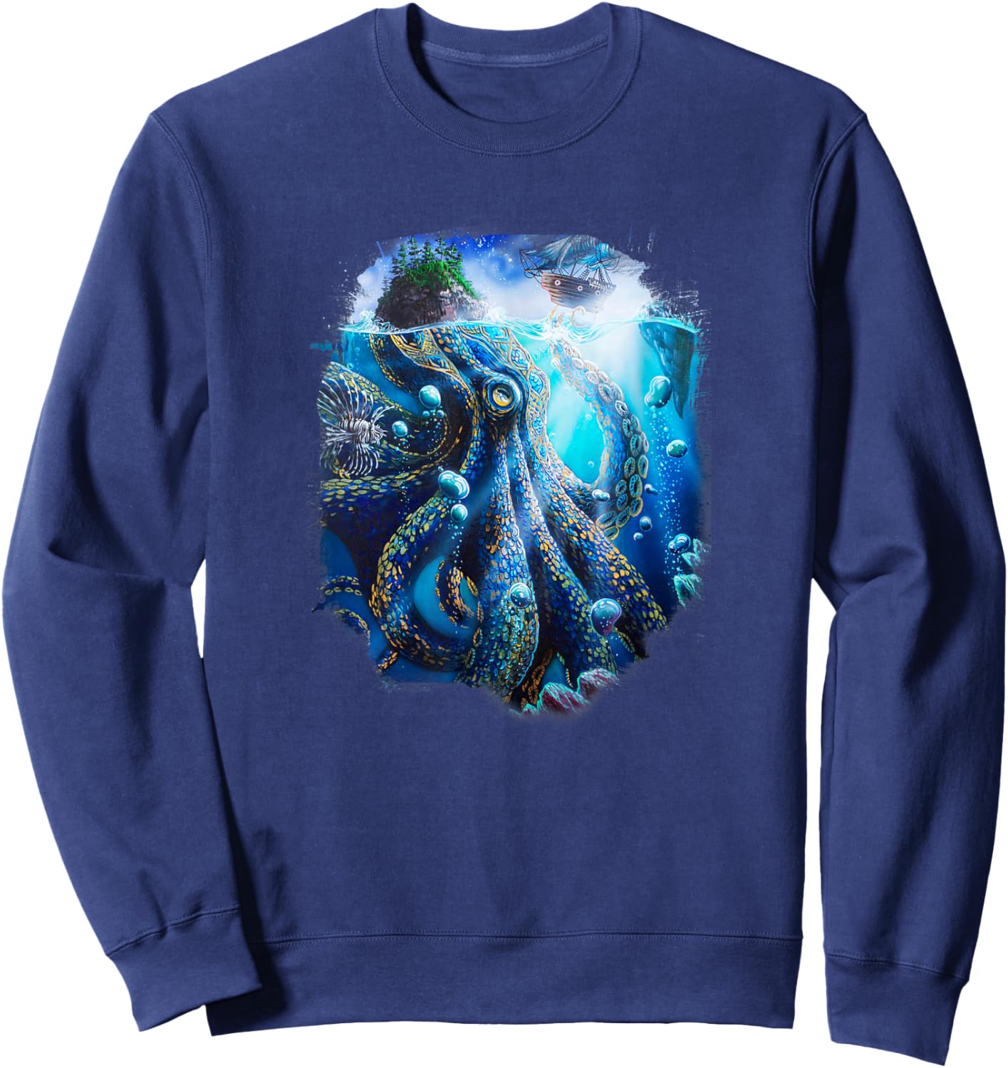 Giant Octopus, Dakota Daetwiler Art Sweatshirt - Sweatshirt | Navy