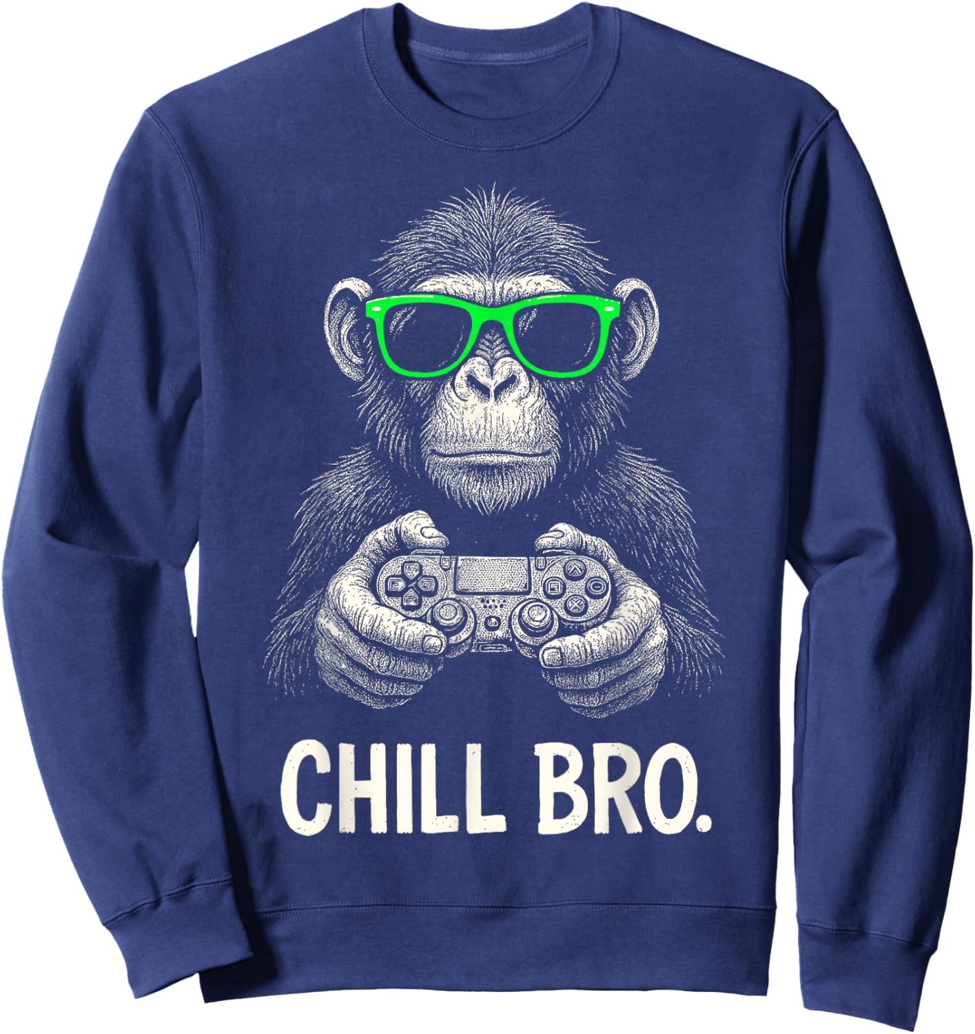 Chill Bro Cooler AFFE mit Sonnenbrille Gamer Geschenk Lustig Sweatshirt - Sweatshirt | Navy