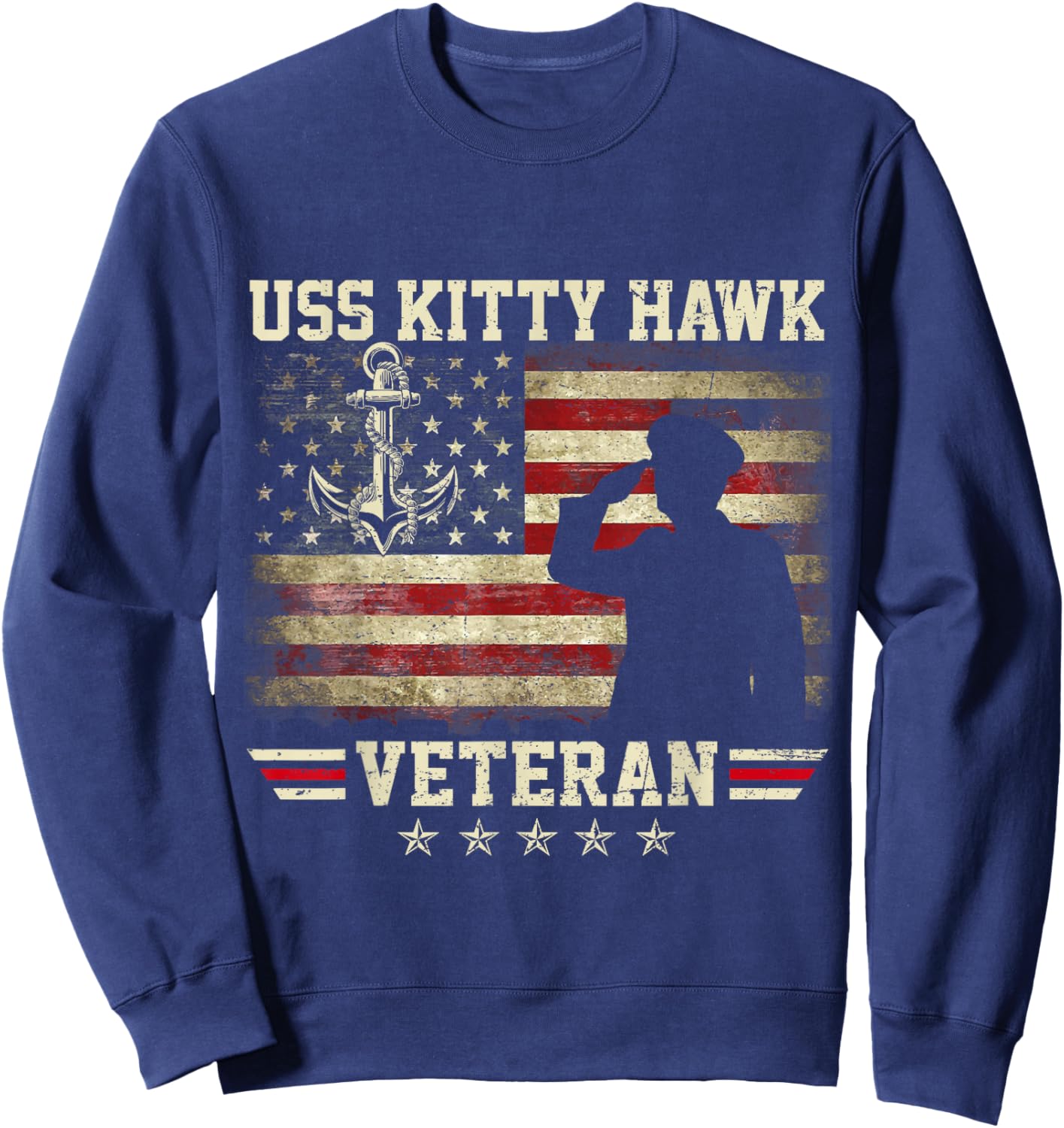 Patriotic USS Kitty Hawk CV-63 Veteran Flag US Aircraft Sweatshirt - Sweatshirt | Navy