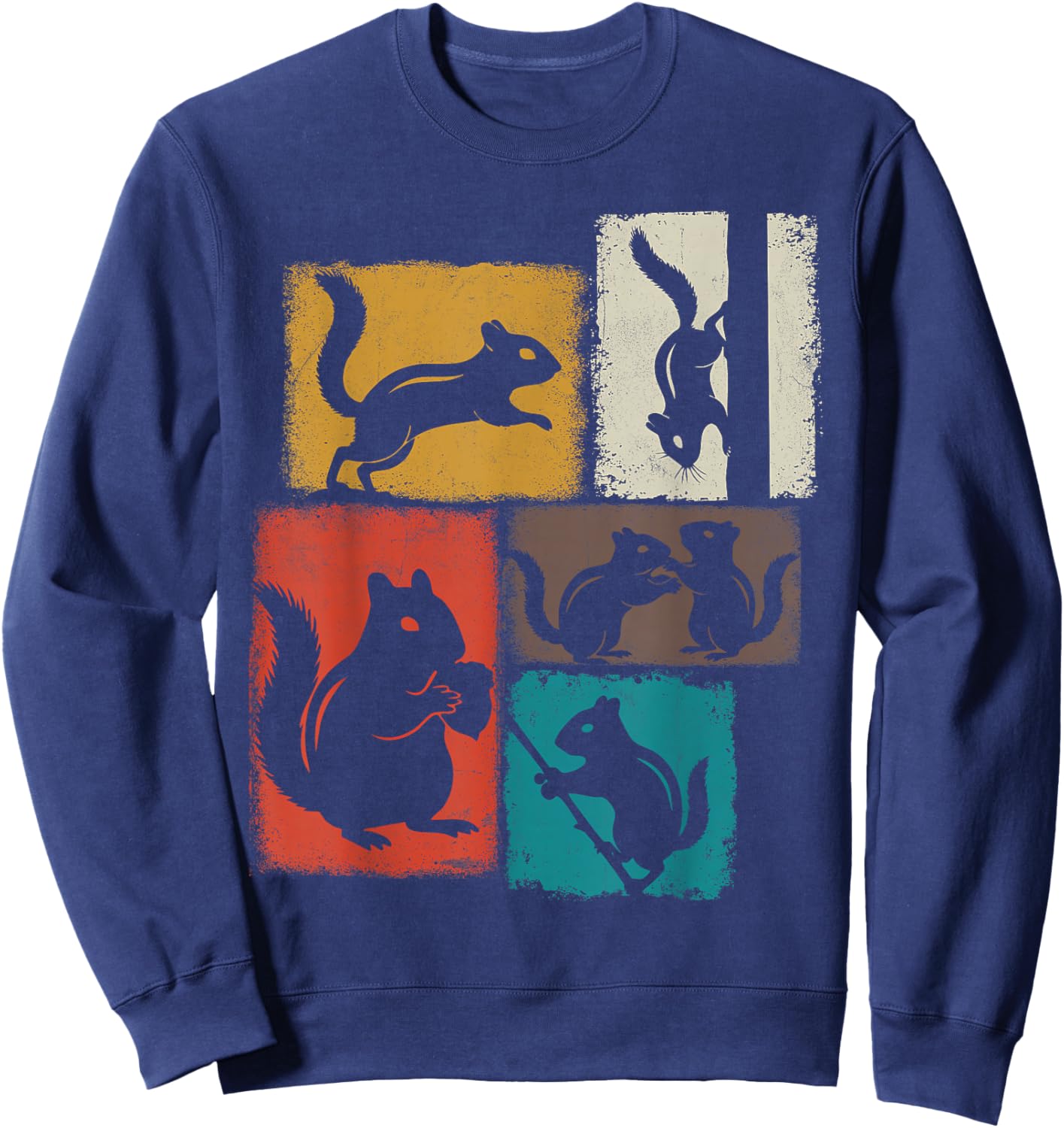 Chipmunk Vintage Collage Wildlife Lover Sweatshirt - Sweatshirt | Navy