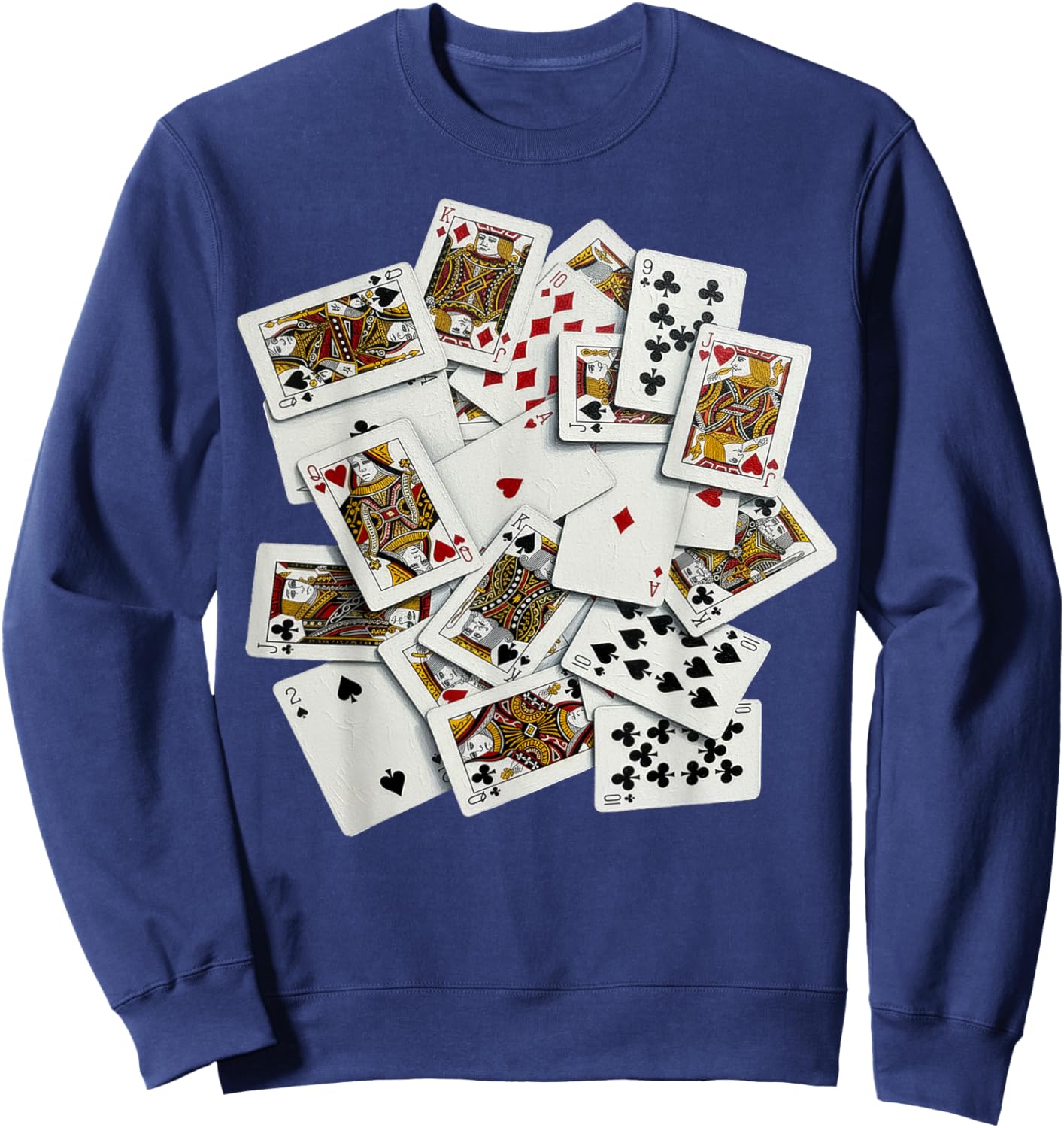Painted Playing Cards for Card Game Players Sweatshirt - Sweatshirt | Navy