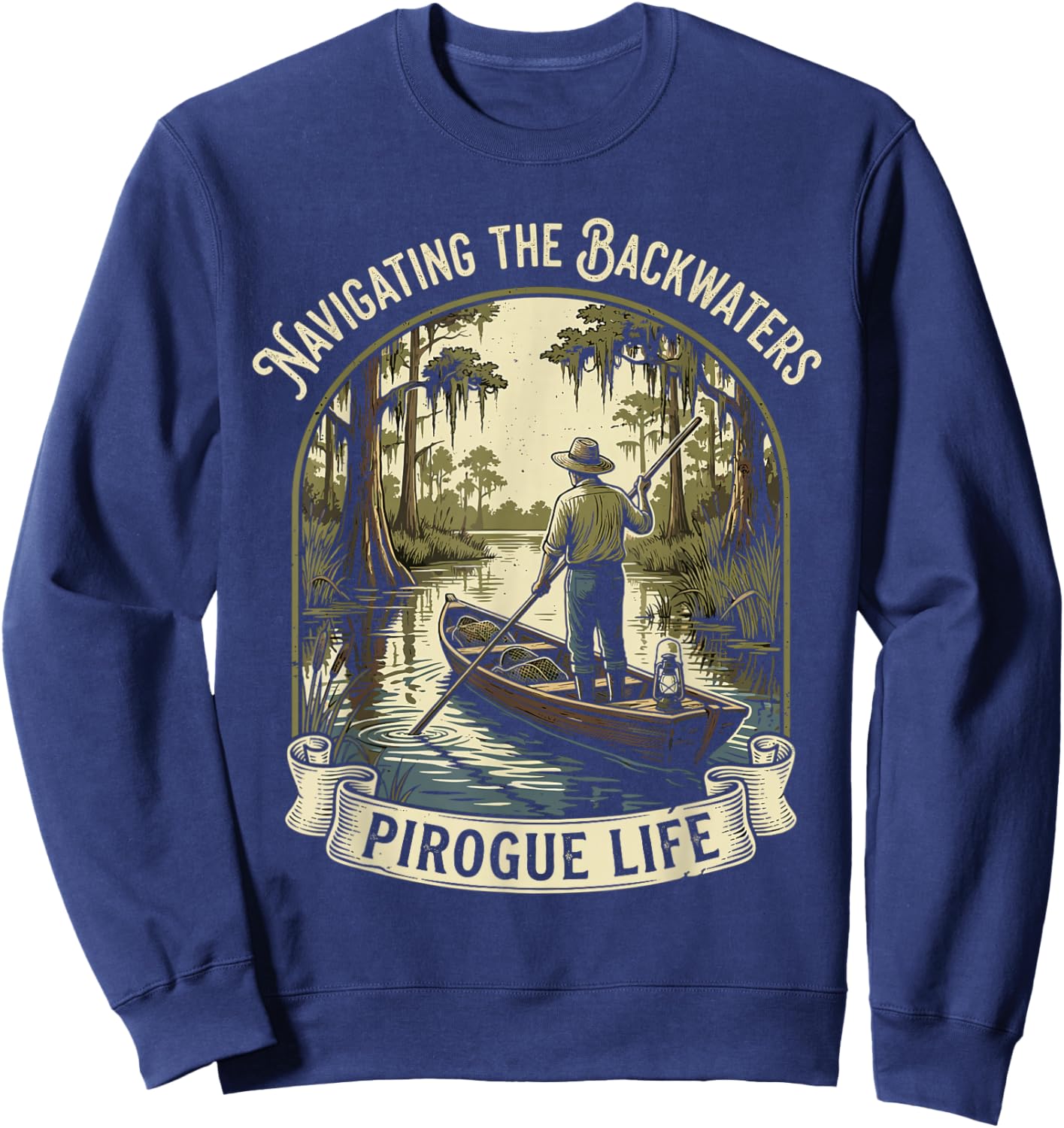 Navigating The Backwaters Pirogue Life Sweatshirt - Sweatshirt | Navy