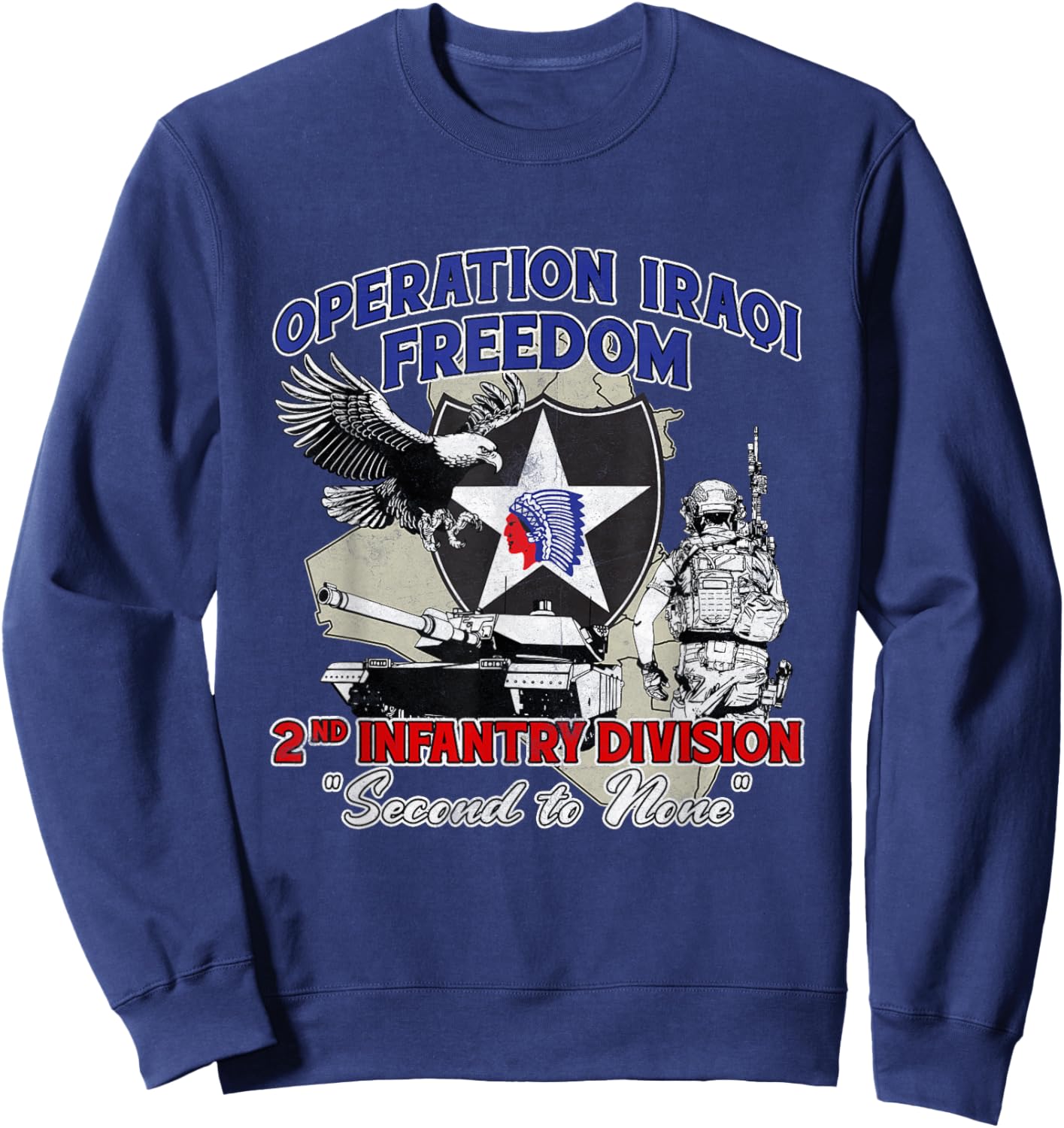 2nd Infantry Division - Operation Iraqi Freedom OIF Veteran Sweatshirt - Sweatshirt | Navy