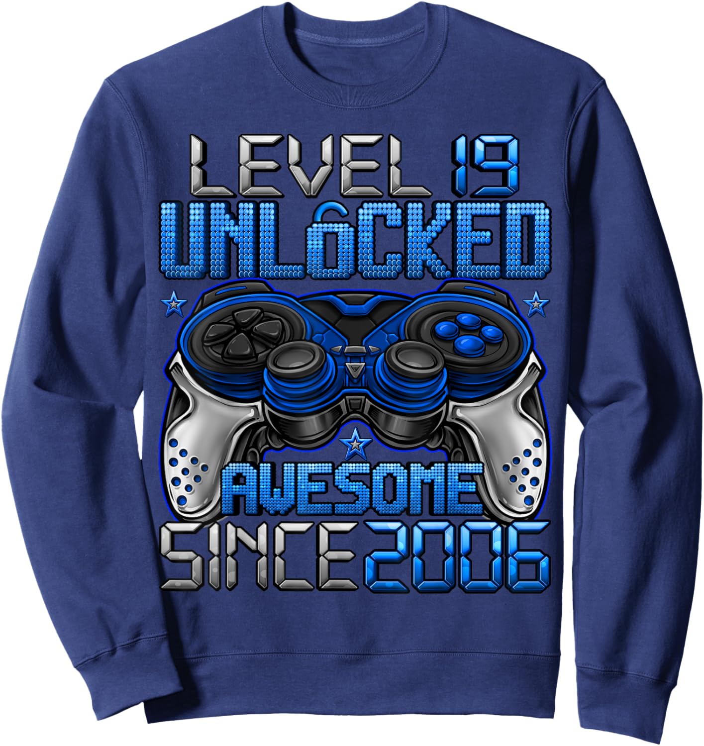 Level 19 Unlocked 19 Year Old Gifts Boys 19th Birthday Boy Sweatshirt - Sweatshirt | Navy