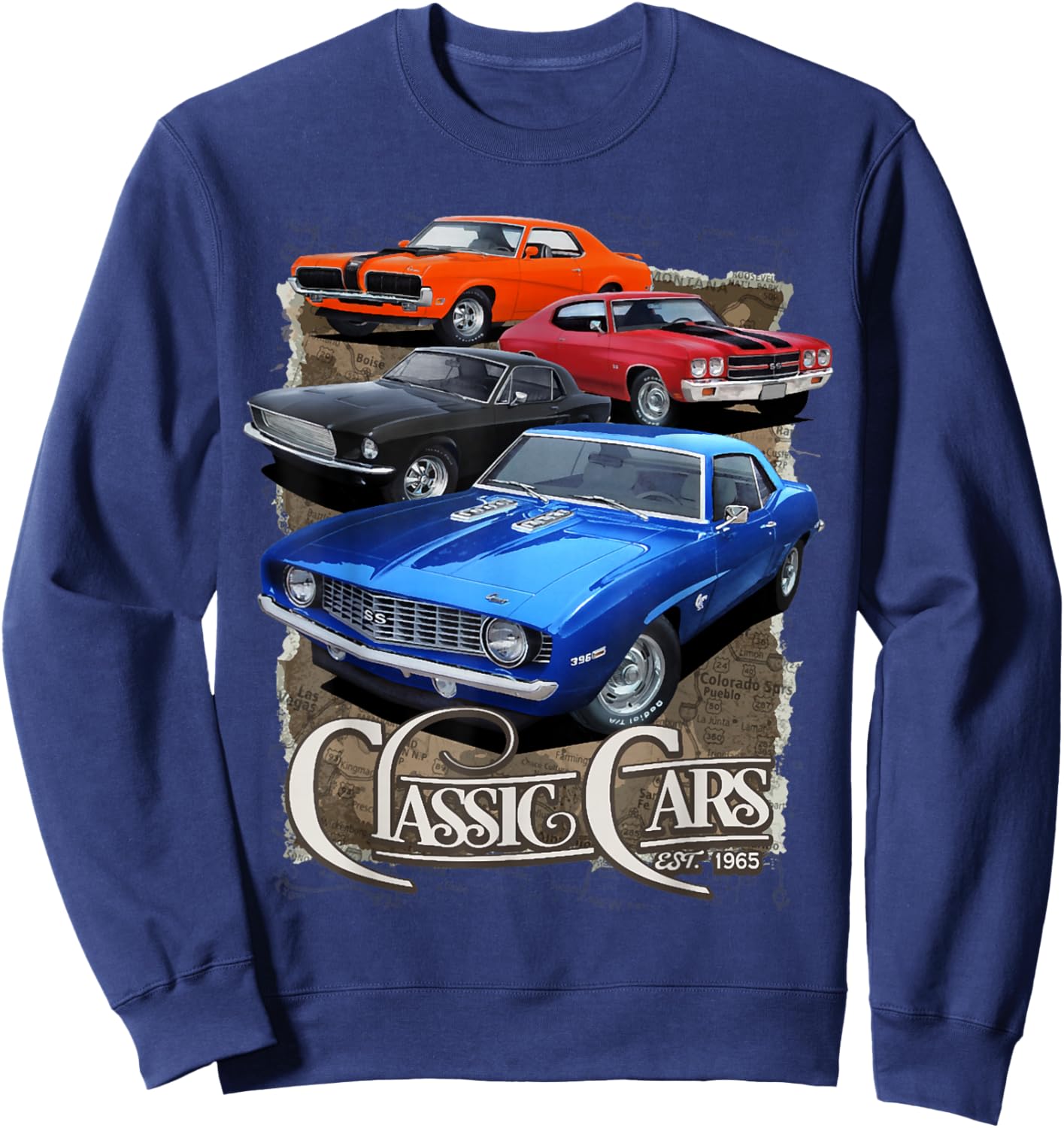 1968 67 68 69 Mercury Cougar , chevelle nova ss classic car Sweatshirt - Sweatshirt | Navy