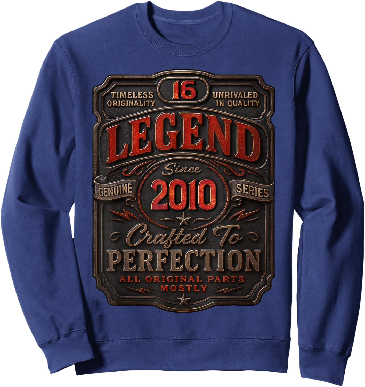 Vintage 2010 Limited Edition Shirt 16 Year Old 16th Birthday Sweatshirt - Sweatshirt | Navy