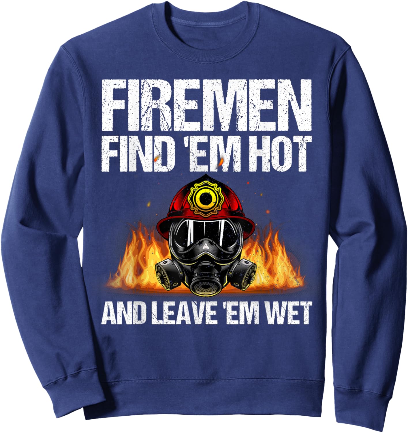 Funny Firefighter Design Boys Firefighting Fireman Sweatshirt - Sweatshirt | Navy