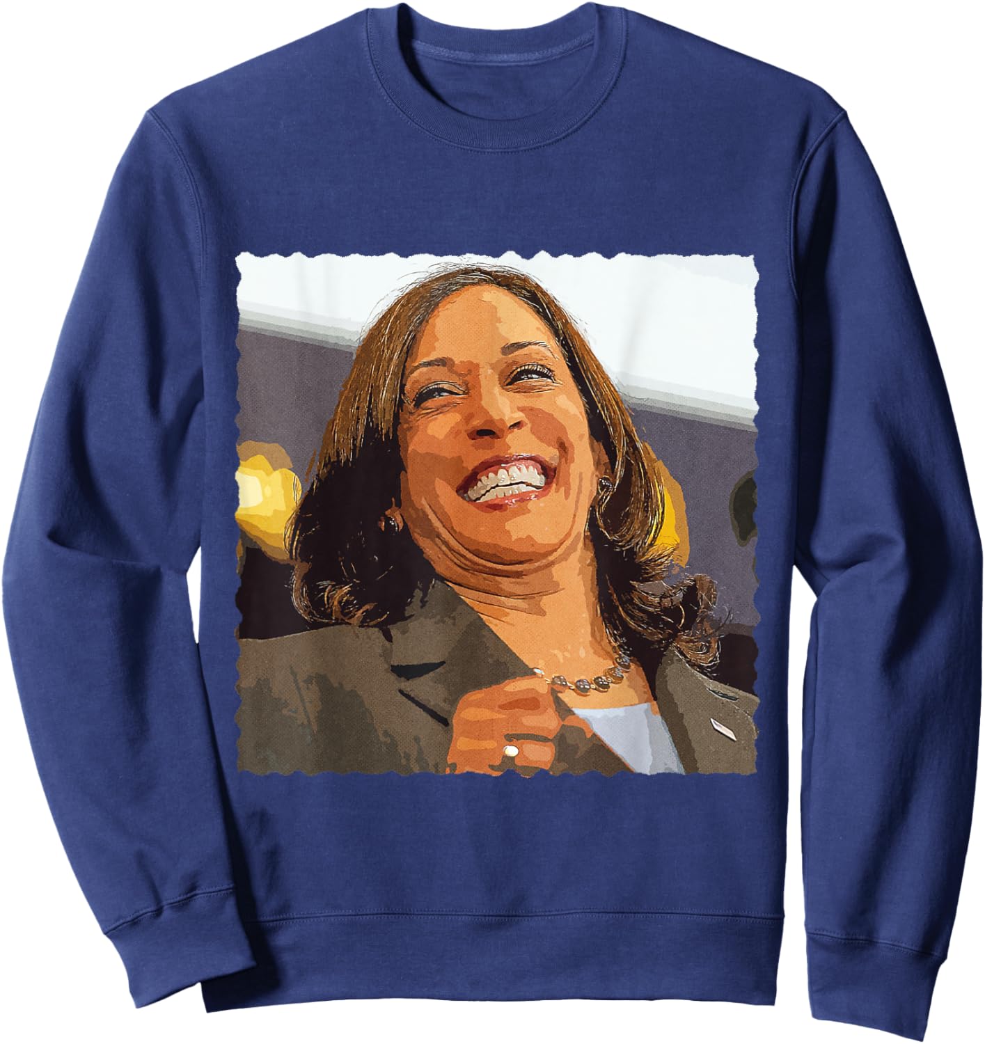 Cackling Kamala Harris Laughing Sweatshirt - Sweatshirt | Navy