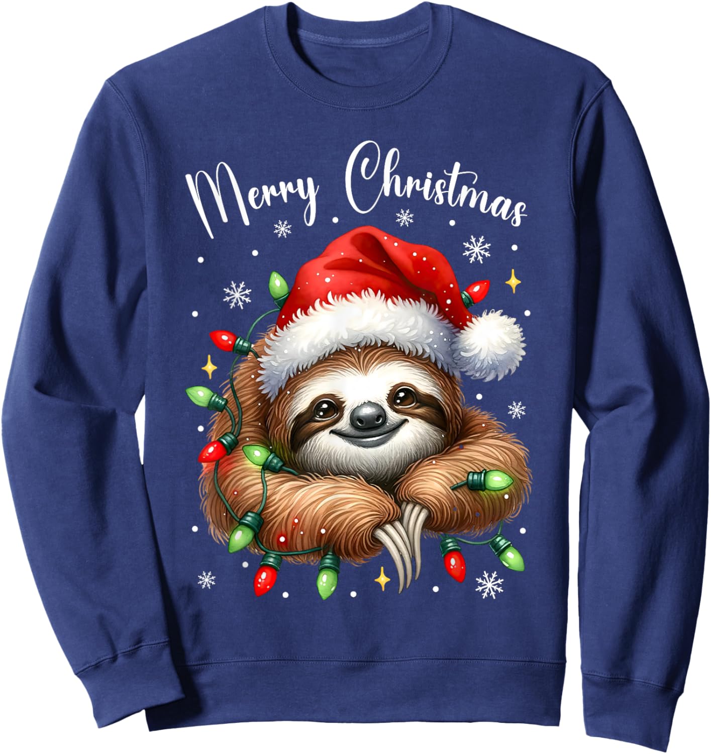 Christmas Pajamas Sloth Christmas Pajama Shirt Lazy Sloth Sweatshirt - Sweatshirt | Navy