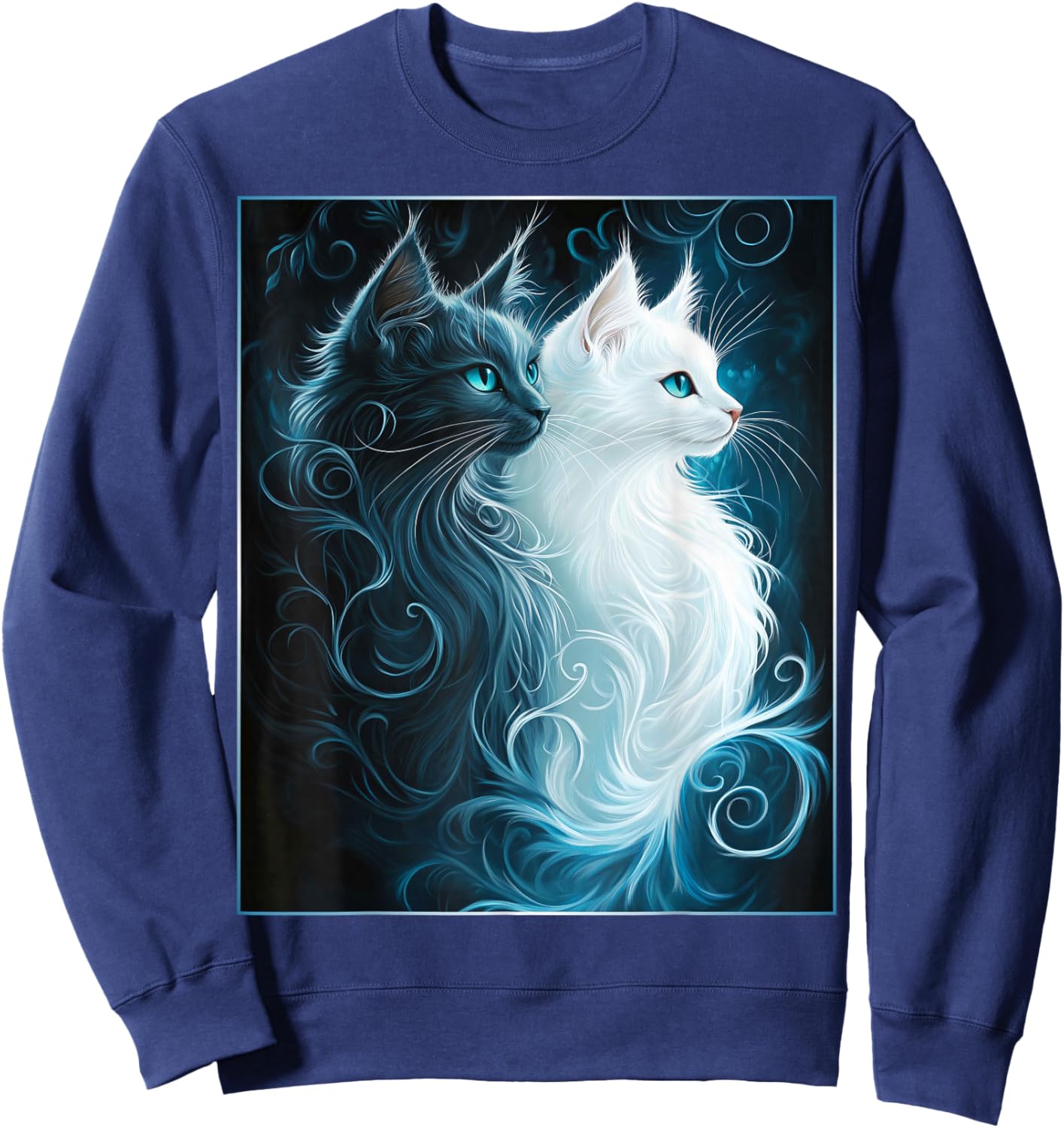 Cute Magical Cat Kitten Fantasy Art Design Sweatshirt - Sweatshirt | Navy