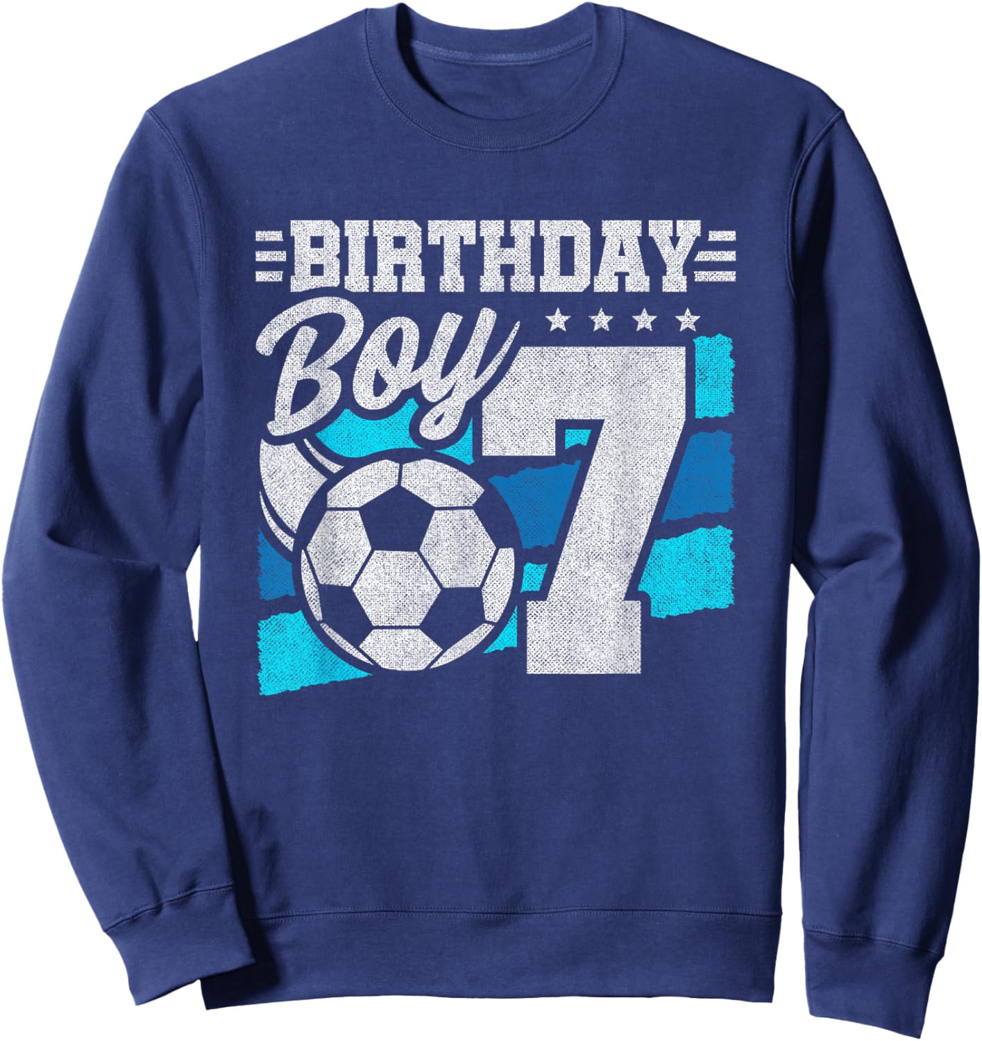 Soccer Birthday Party - 7 Year Old Boy - 7th Birthday Sweatshirt - Sweatshirt | Navy