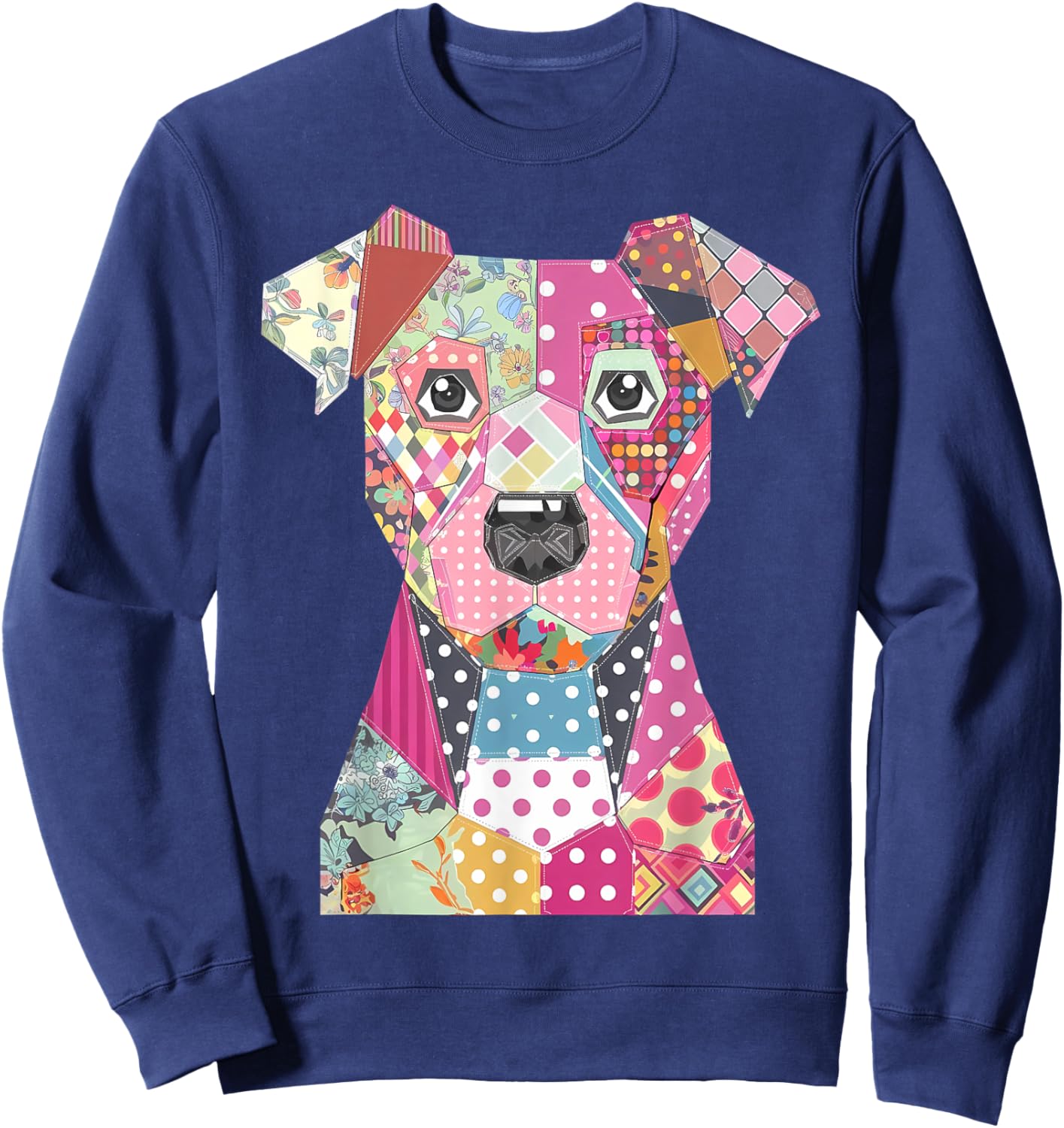 Quilt Pattern Dog For Quilting Lover Quilter Sewing Men Women Kids Sweatshirt - Sweatshirt | Navy