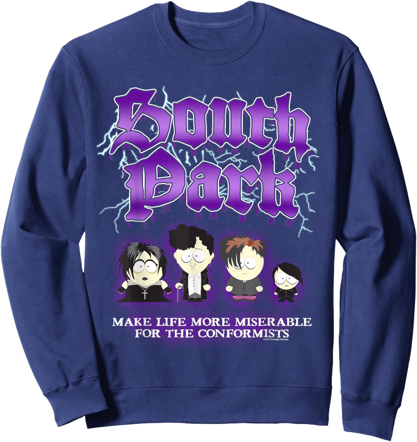 South Park Goth Kids Make Life More Miserable Funny Cartoon Sweatshirt - Sweatshirt | Navy