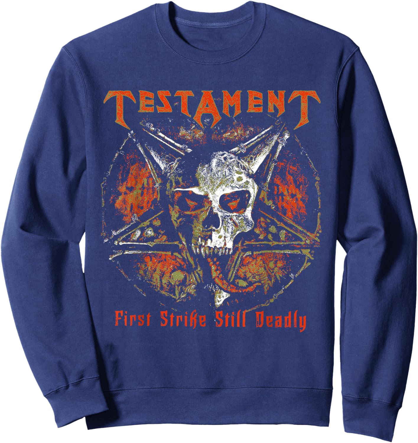 Testament - Official Merchandise - First Strike Sweatshirt - Sweatshirt | Navy