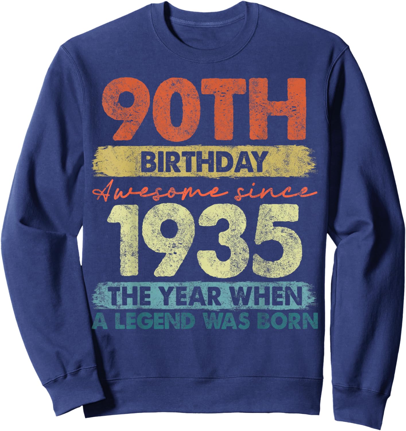 Vintage Legend Birthday Shirts Women 2025 90 Year Old Gifts Vintage 1935 Limited Edition 90th Birthday -Adults and Kids Black Short Sleeve Small Sweatshirt - Sweatshirt | Navy