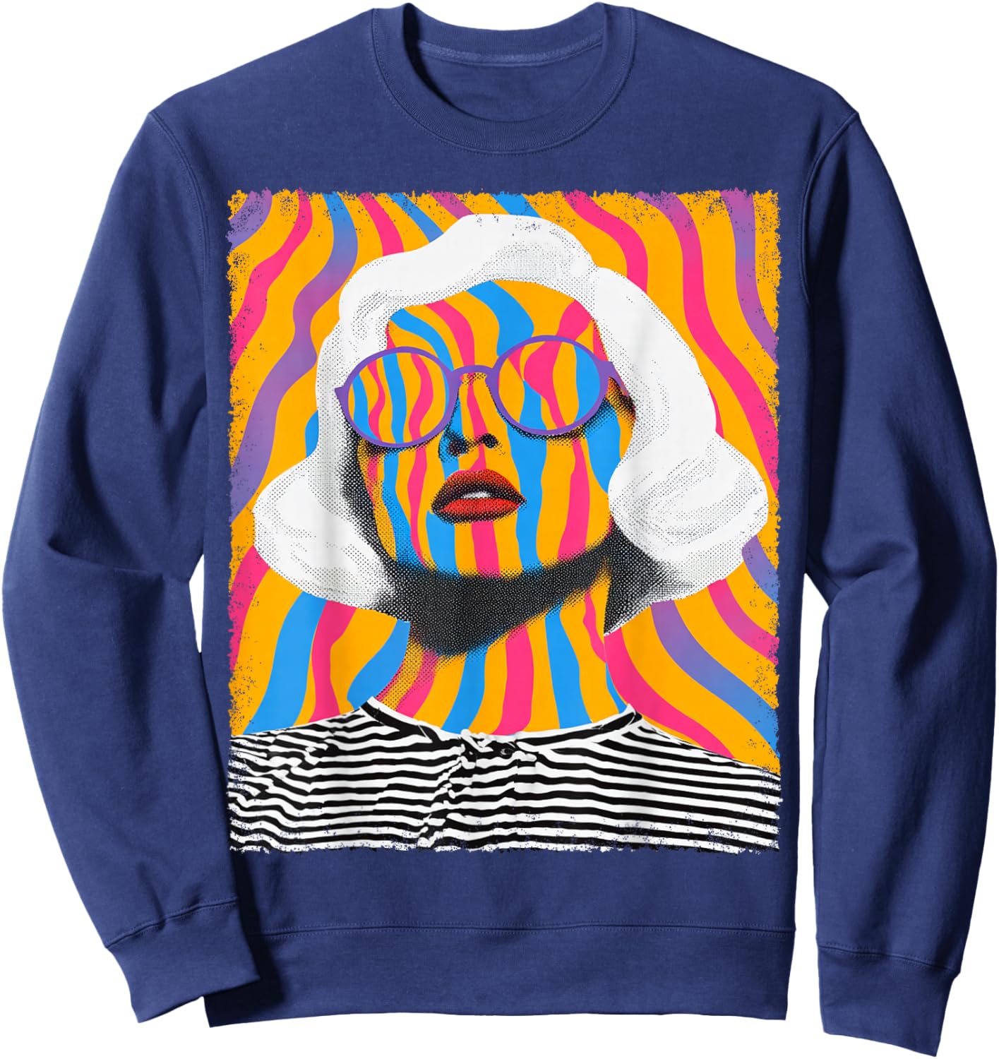 Women's Abstract Art Graphic Sweatshirt - Sweatshirt | Navy