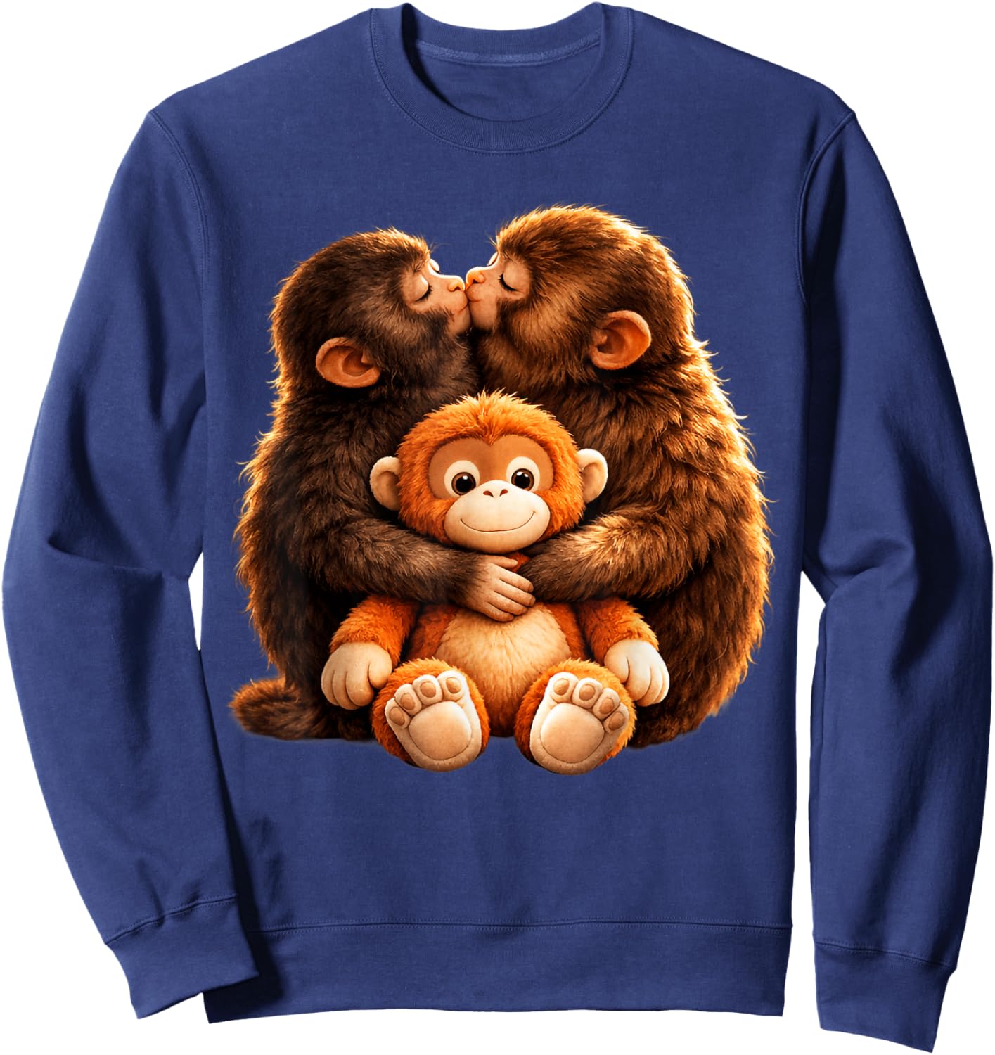 Monkey Team Punch, Punch with His Girlfriend Sweatshirt - Sweatshirt | Navy