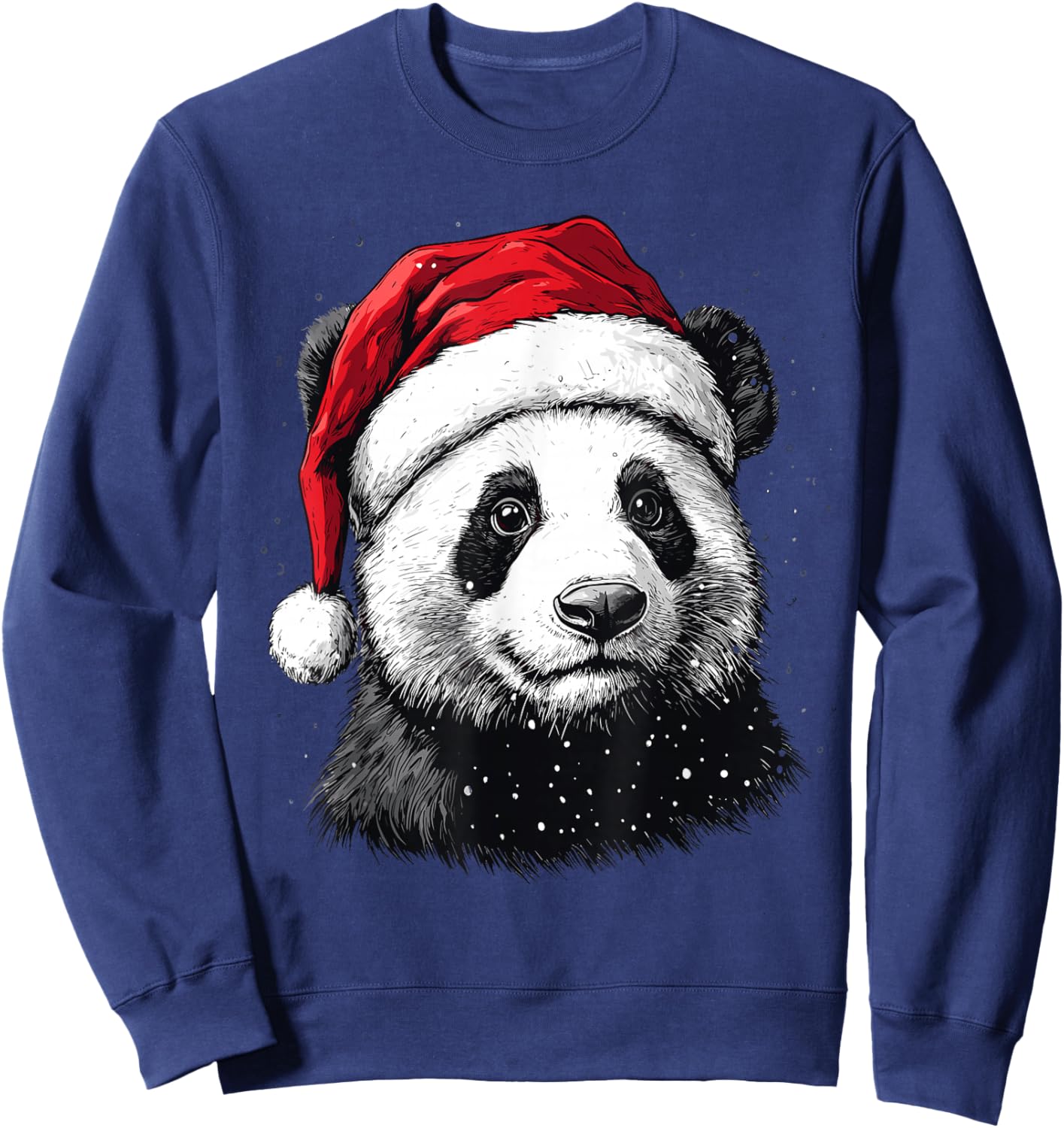Panda Santa Hat Funny Panda Lovers Christmas Xmas Pajama Sweatshirt - Sweatshirt | Navy