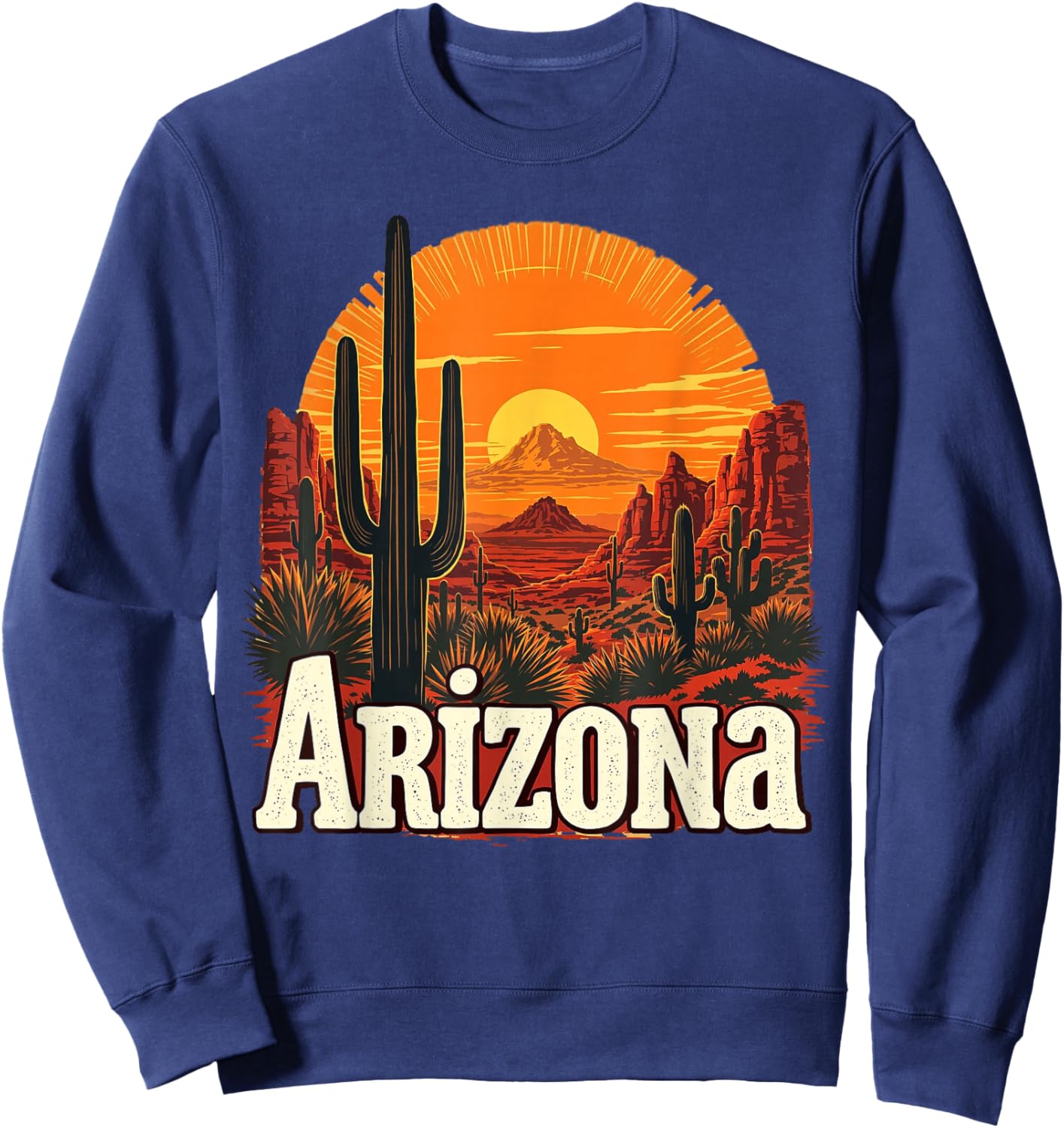 Retro Arizona Home State AZ Desert Sunset Vintage Sweatshirt - Sweatshirt | Navy