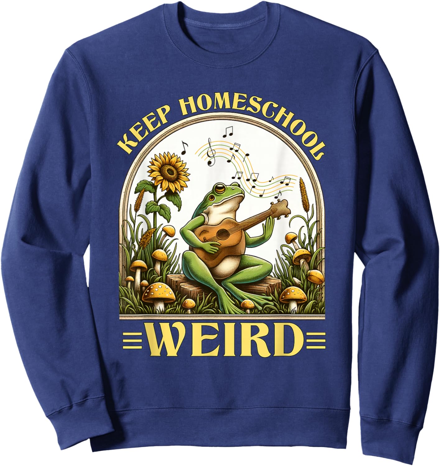 Funny Homeschool Teaching Keep Homeschool Weird Frog Kids Sweatshirt - Sweatshirt | Navy