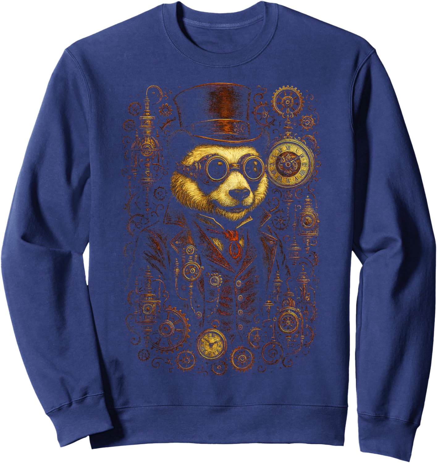 Steampunk Panda - Vintage Clockwork Retro Sweatshirt - Sweatshirt | Navy