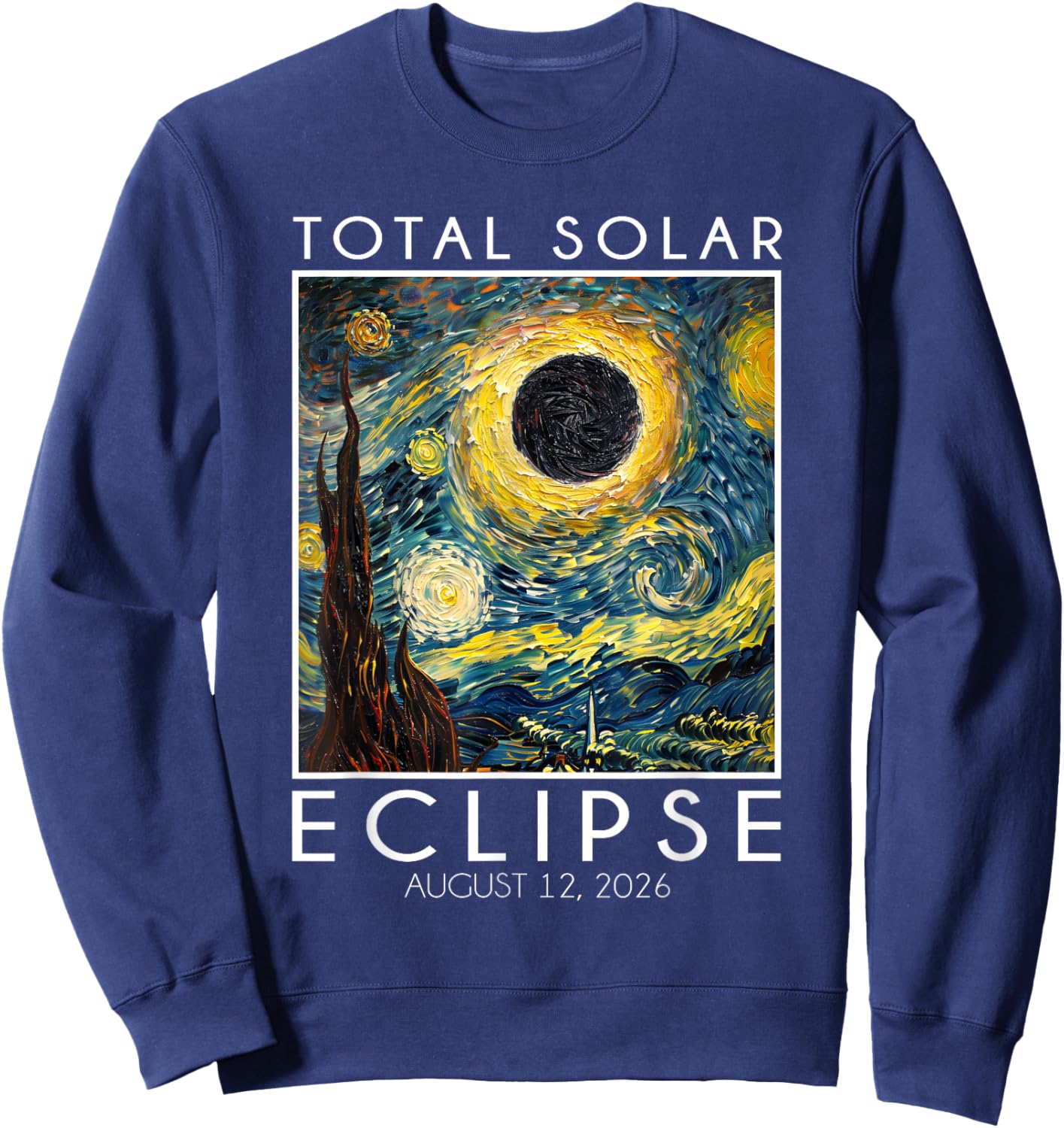 Totale Sonnenfinsternis 2026 Pfad der Totalität Spanien 12. August Sweatshirt - Sweatshirt | Navy