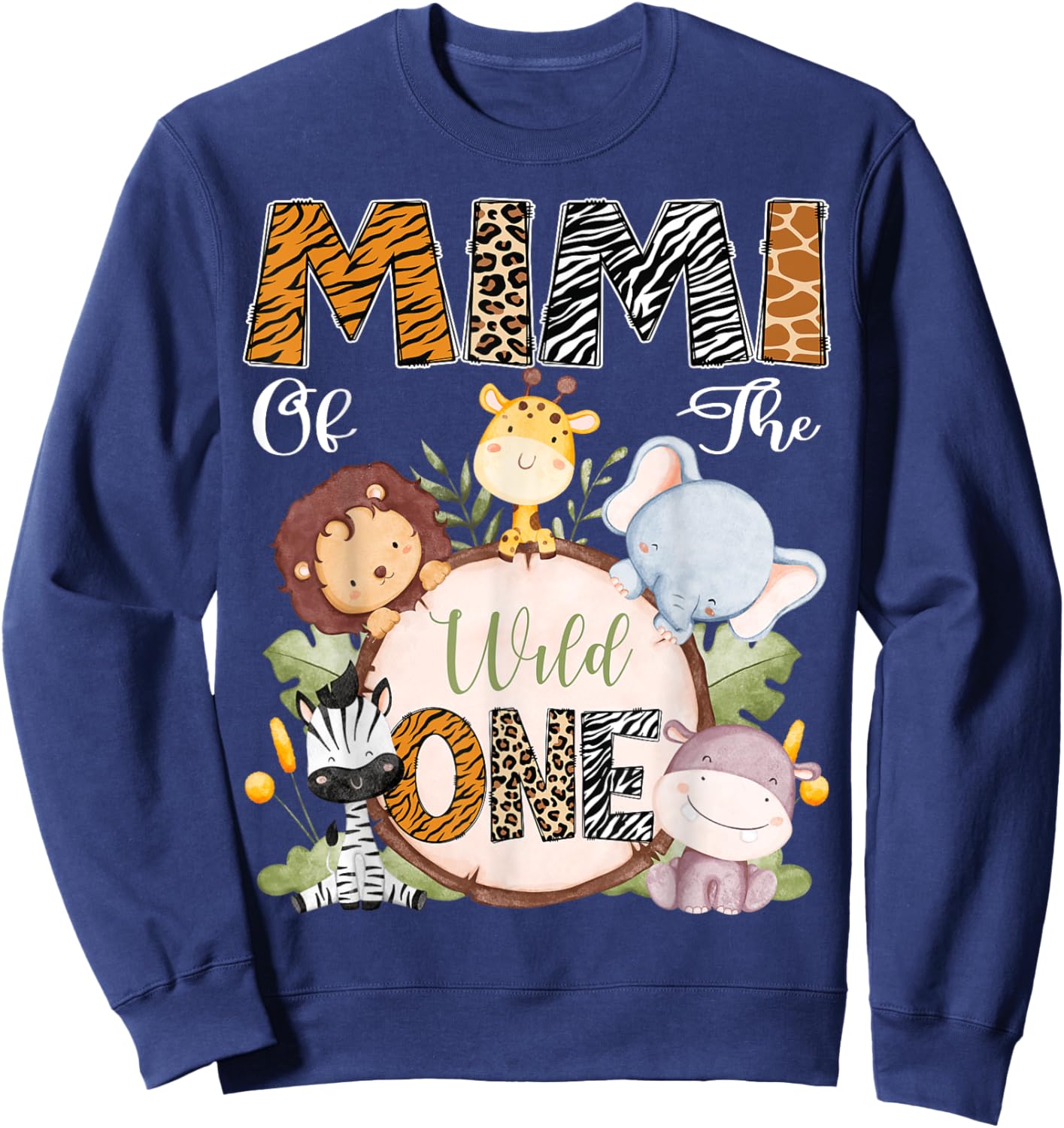Mimi Of The Wild One 1St Birthday Safari Woodland Sweatshirt - Sweatshirt | Navy