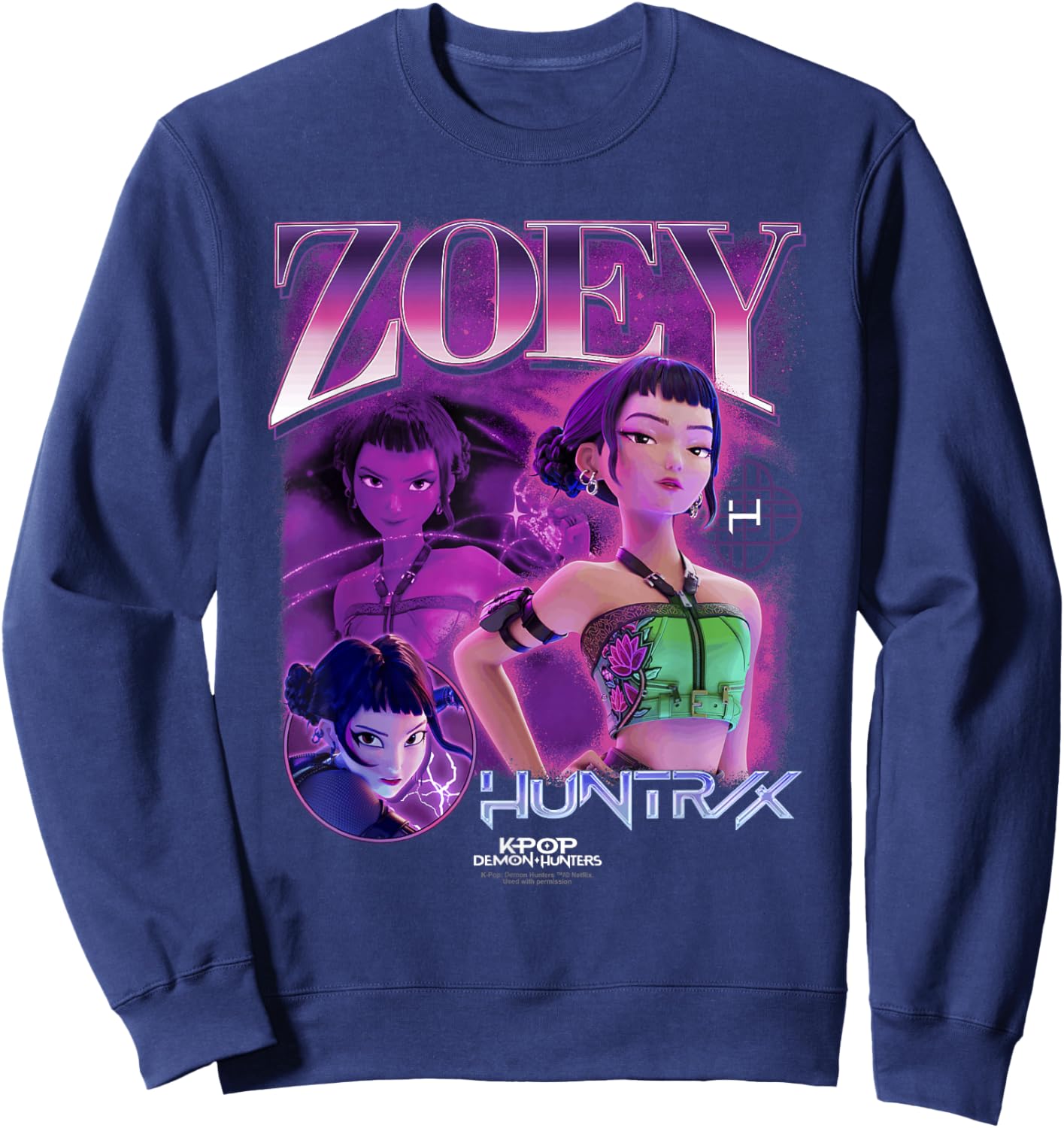 KPop Demon Hunters Zoey Bootleg Officially Licensed Sweatshirt - Sweatshirt | Navy