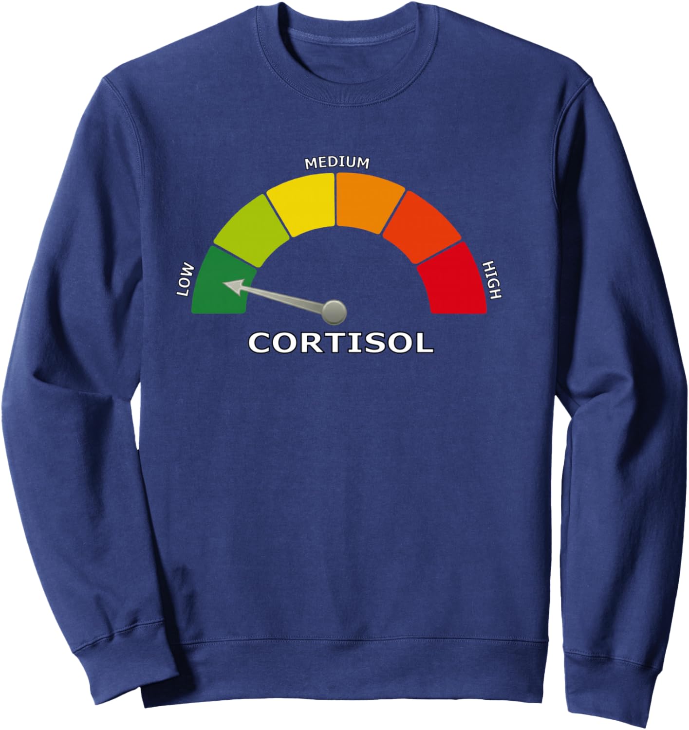 Low Cortisol Meter Funny Biology Psychology and Wellness Shirt Sweatshirt - Sweatshirt | Navy