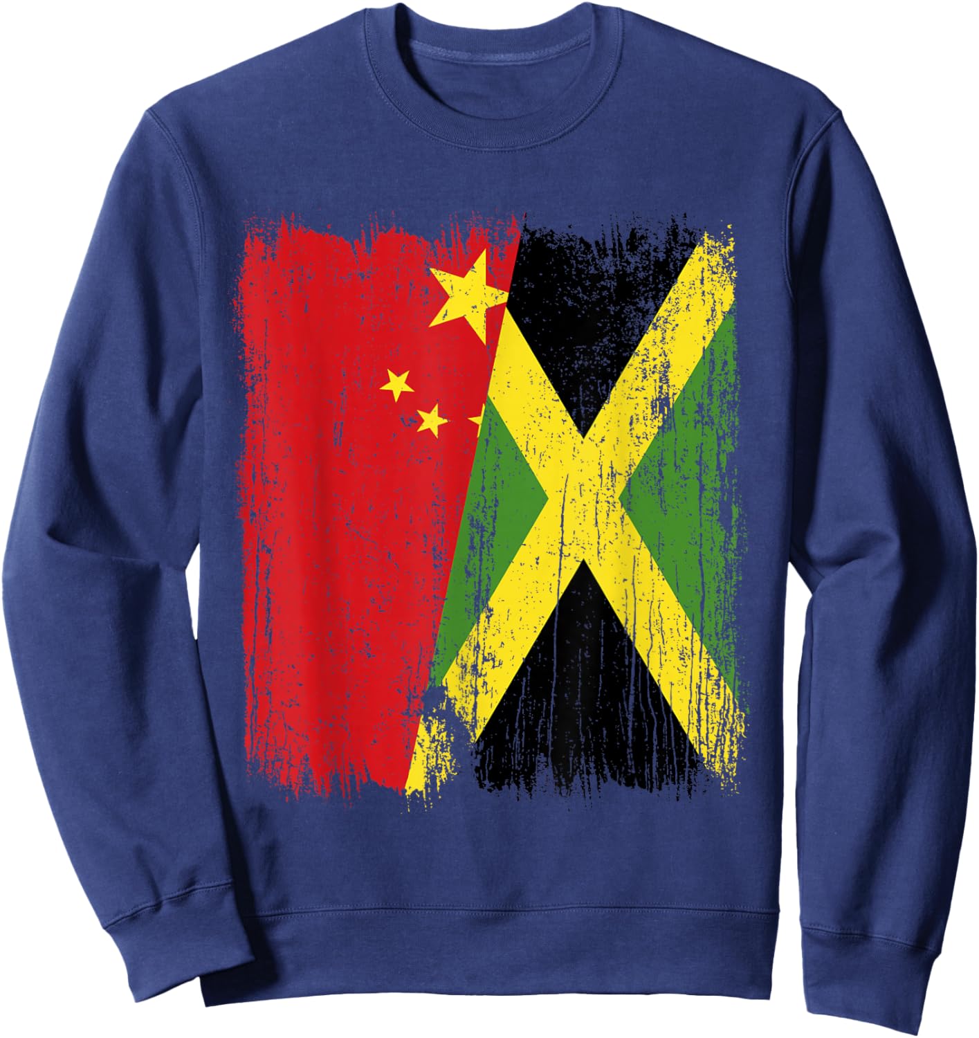China Jamaica Half Flag Chinese Jamaican Heritage Sweatshirt - Sweatshirt | Navy