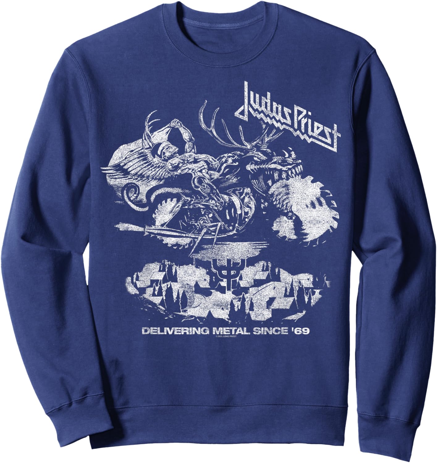 Judas Priest Painkiller Holiday Scene Red Sweatshirt - Sweatshirt | Navy