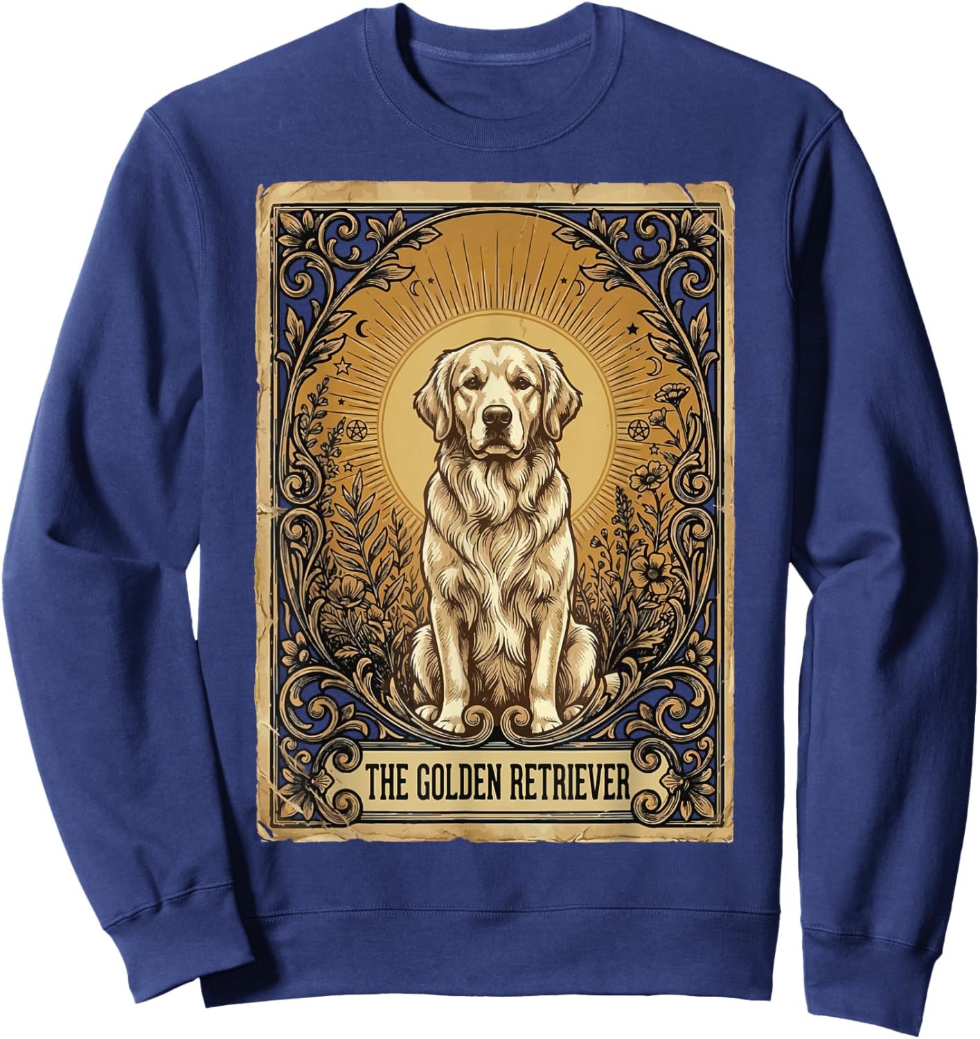 The Golden Retriever Tarot Card Sweatshirt - Sweatshirt | Navy