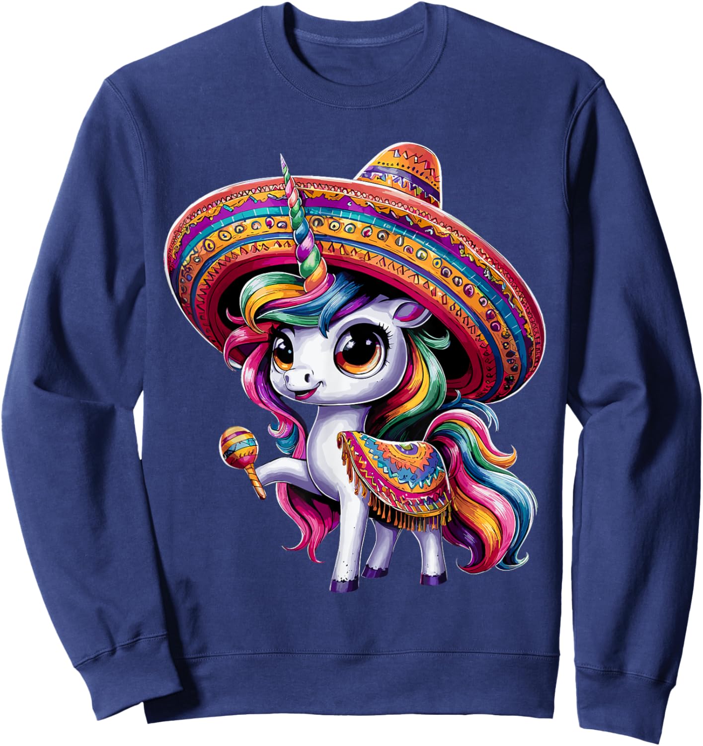 Cinco de Mayo Mexican Unicorn Sweatshirt - Sweatshirt | Navy