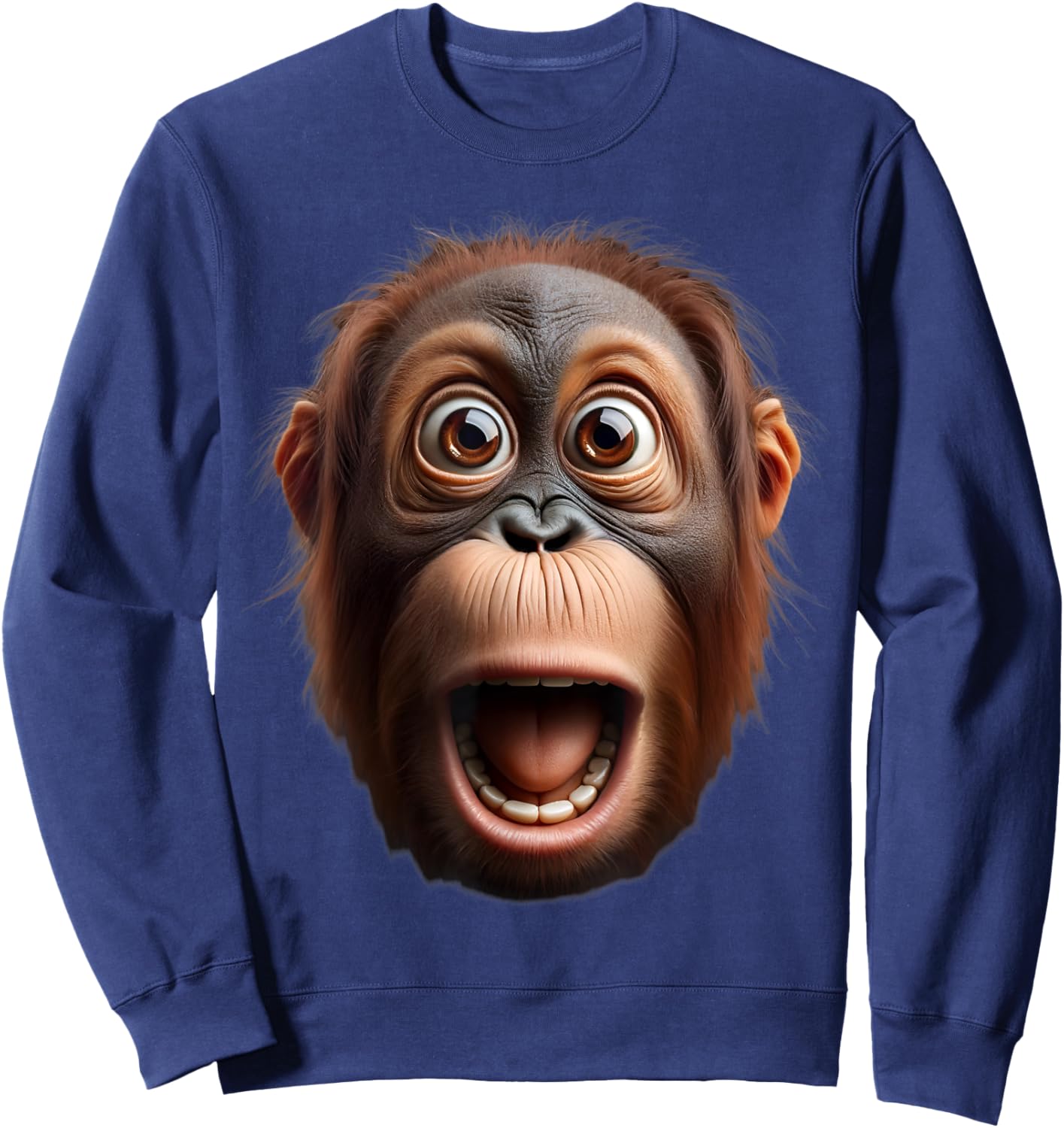 Funny Monkey Face orangutan Sweatshirt - Sweatshirt | Navy