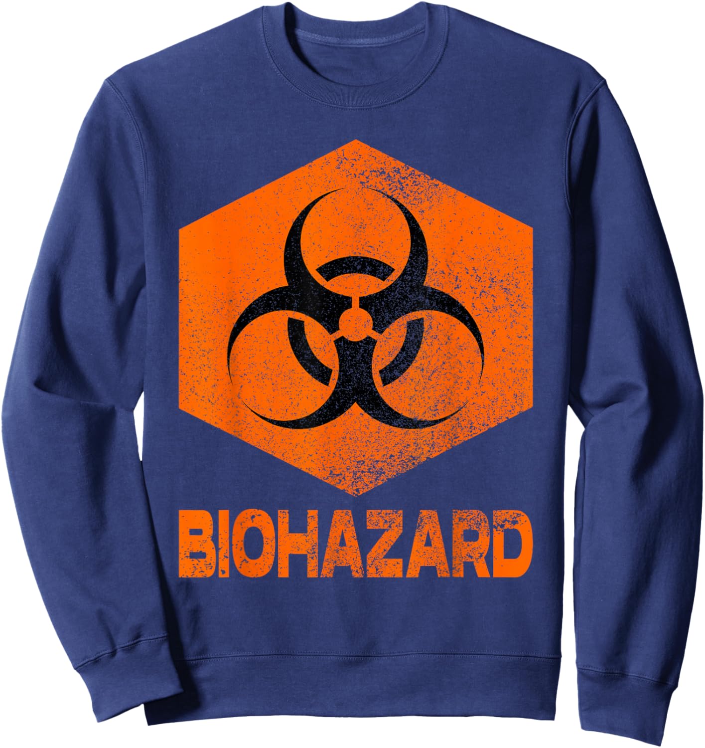 Biohazard Novelty Apparel Women Kid Science Teachers Sweatshirt - Sweatshirt | Navy