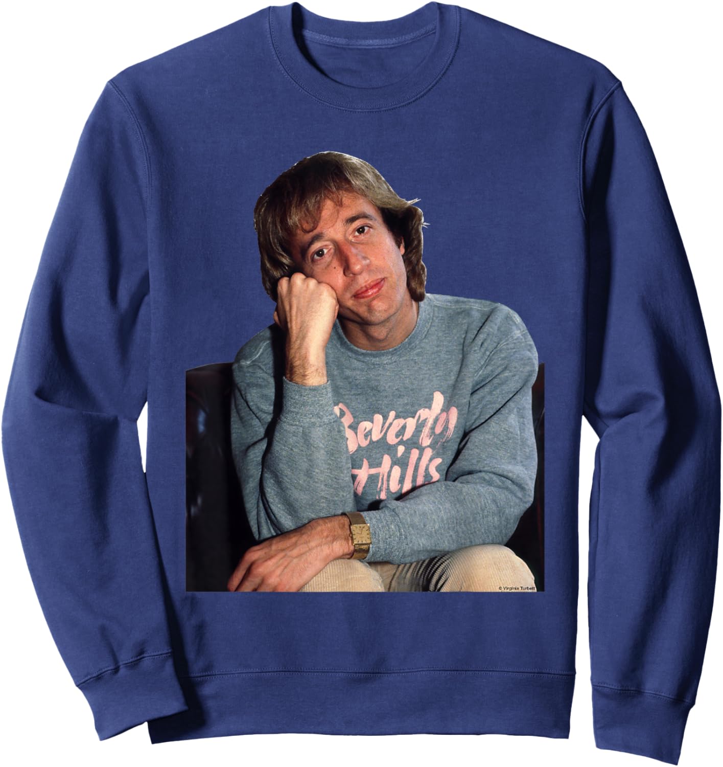 Robin Gibb of The Bee Gees by Virginia Turbett Sweatshirt - Sweatshirt | Navy