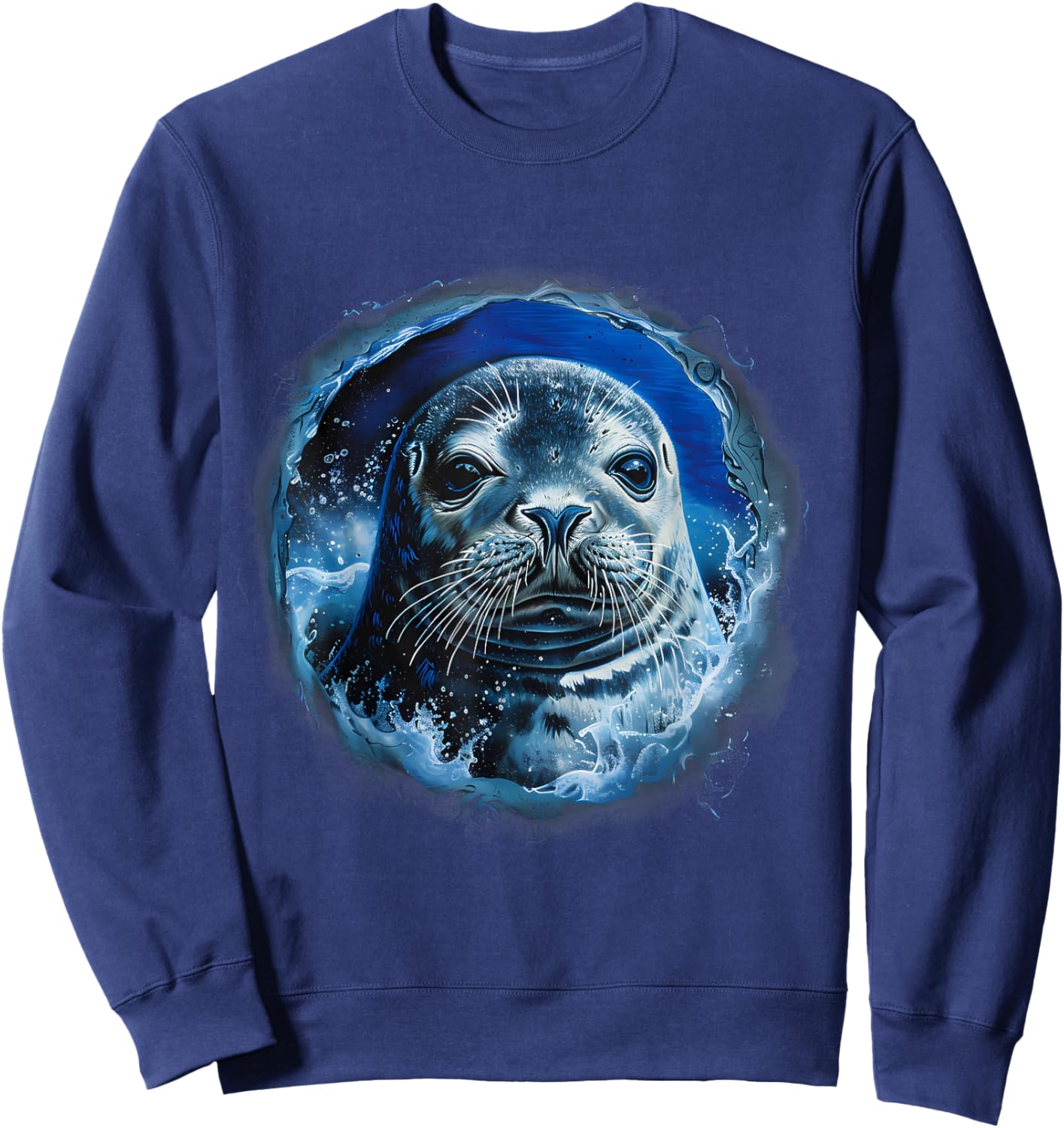 Seal Ocean Sea Seal Motif Sea Ocean Animal Marine Mammal Sweatshirt - Sweatshirt | Navy