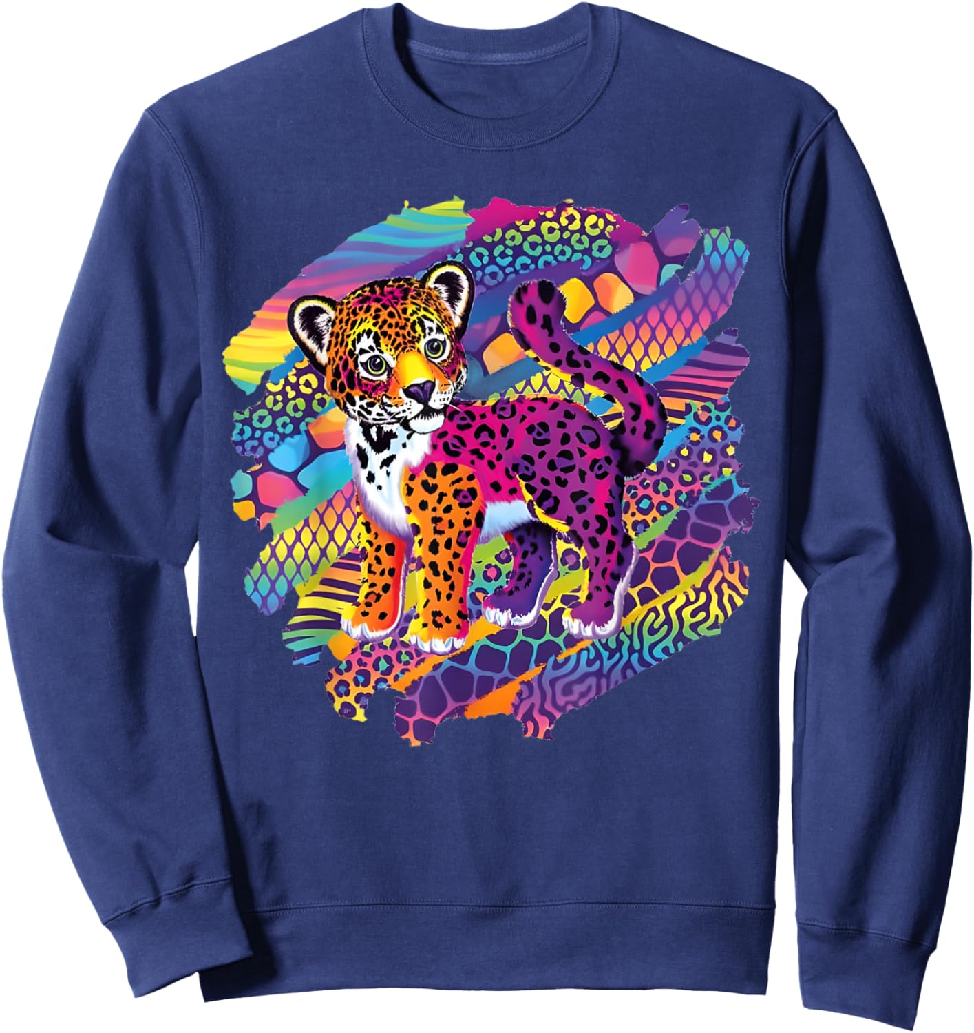 Vintage Style Tiger 90s Inspired Tiger Men Women Sweatshirt - Sweatshirt | Navy