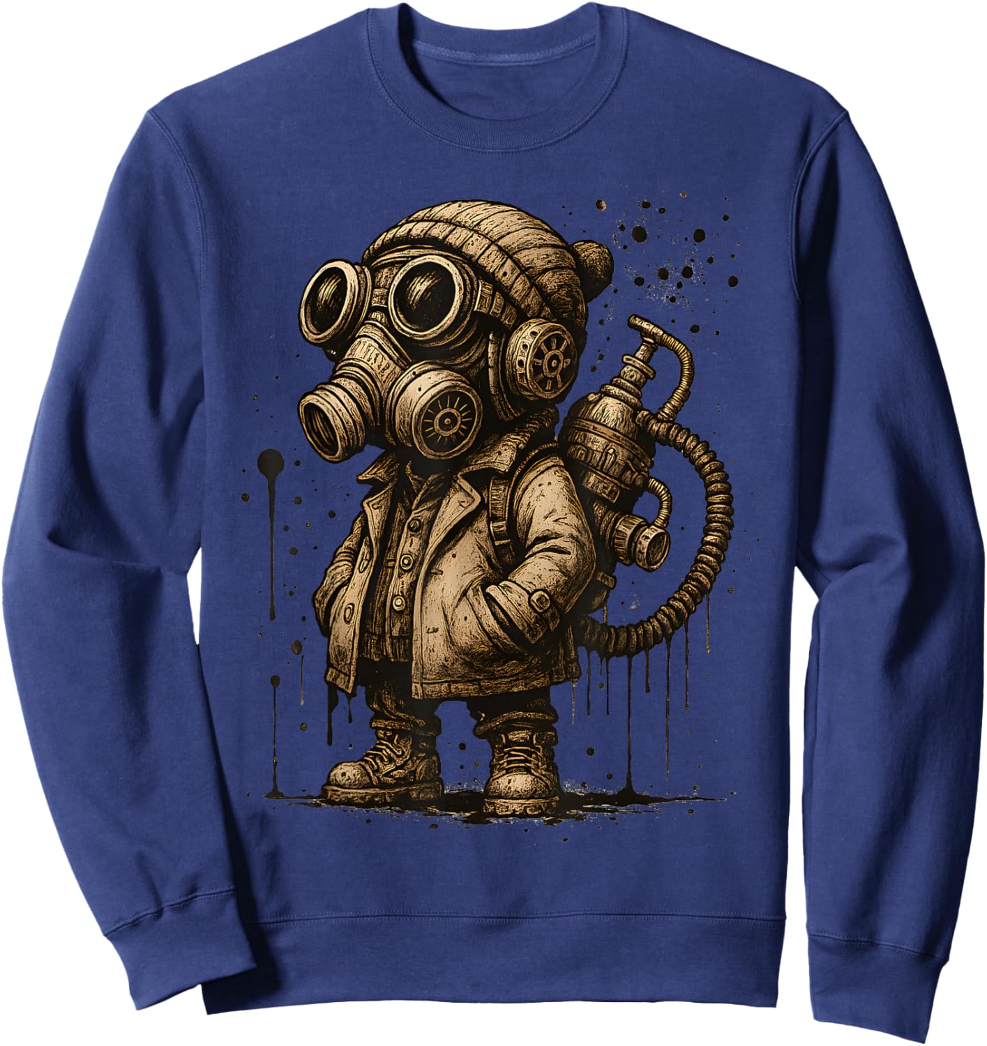 Cool Vintage Style Gas Mask Character for Kids Sweatshirt - Sweatshirt | Navy