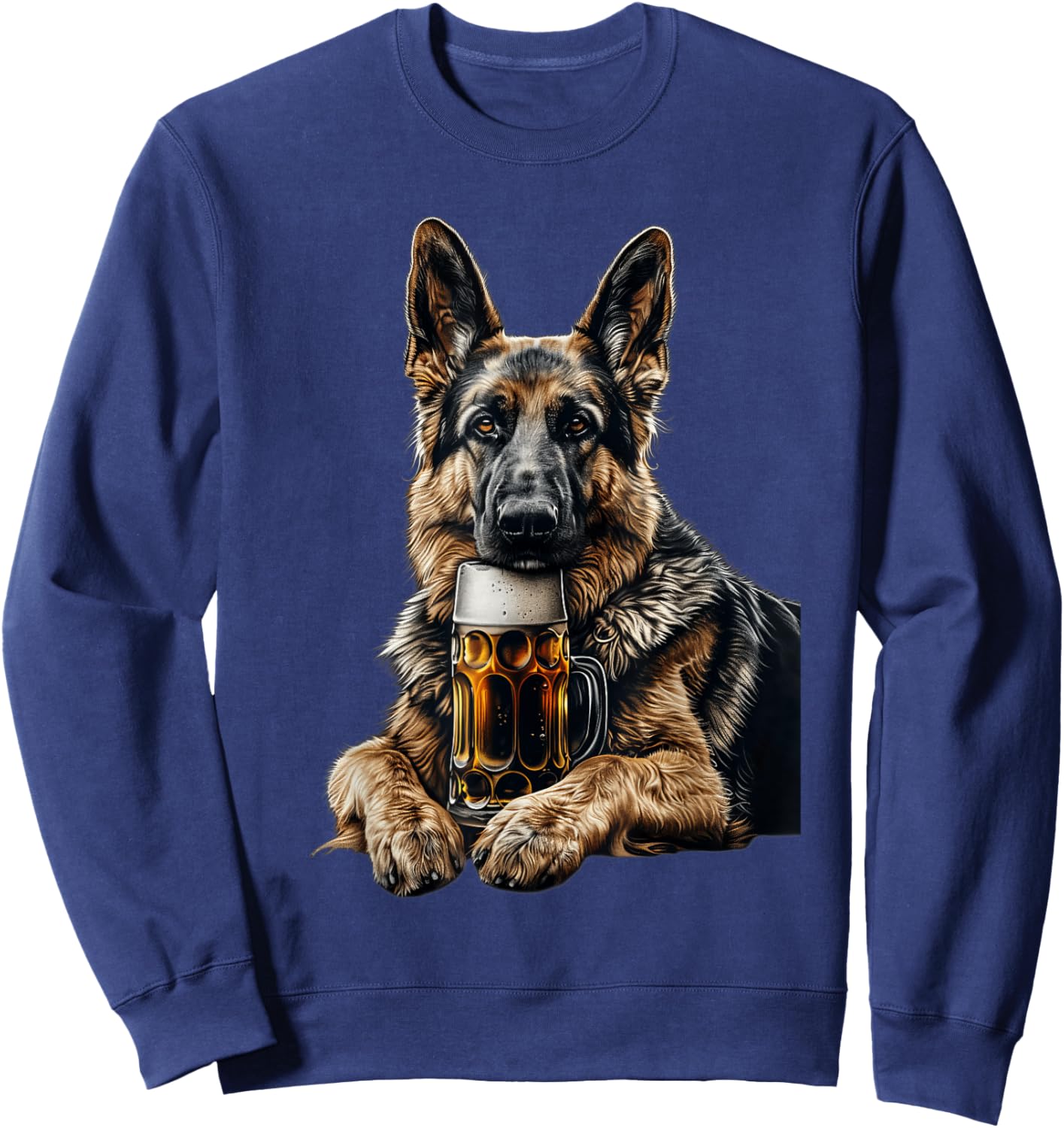 German Shepherd Beer Sweatshirt - Sweatshirt | Navy