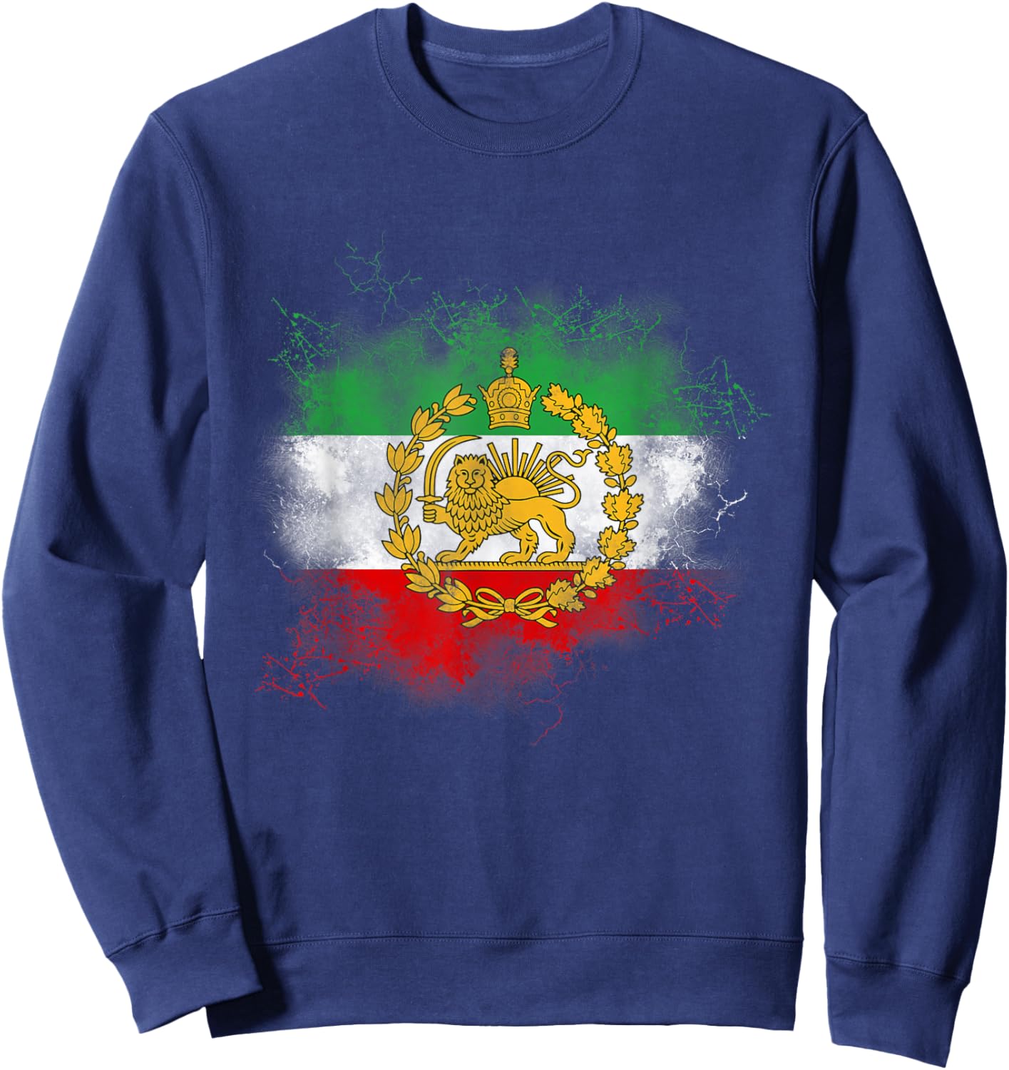 Iran Lion Sun Flag Iran Persian Shir o Khorshid Sweatshirt - Sweatshirt | Navy