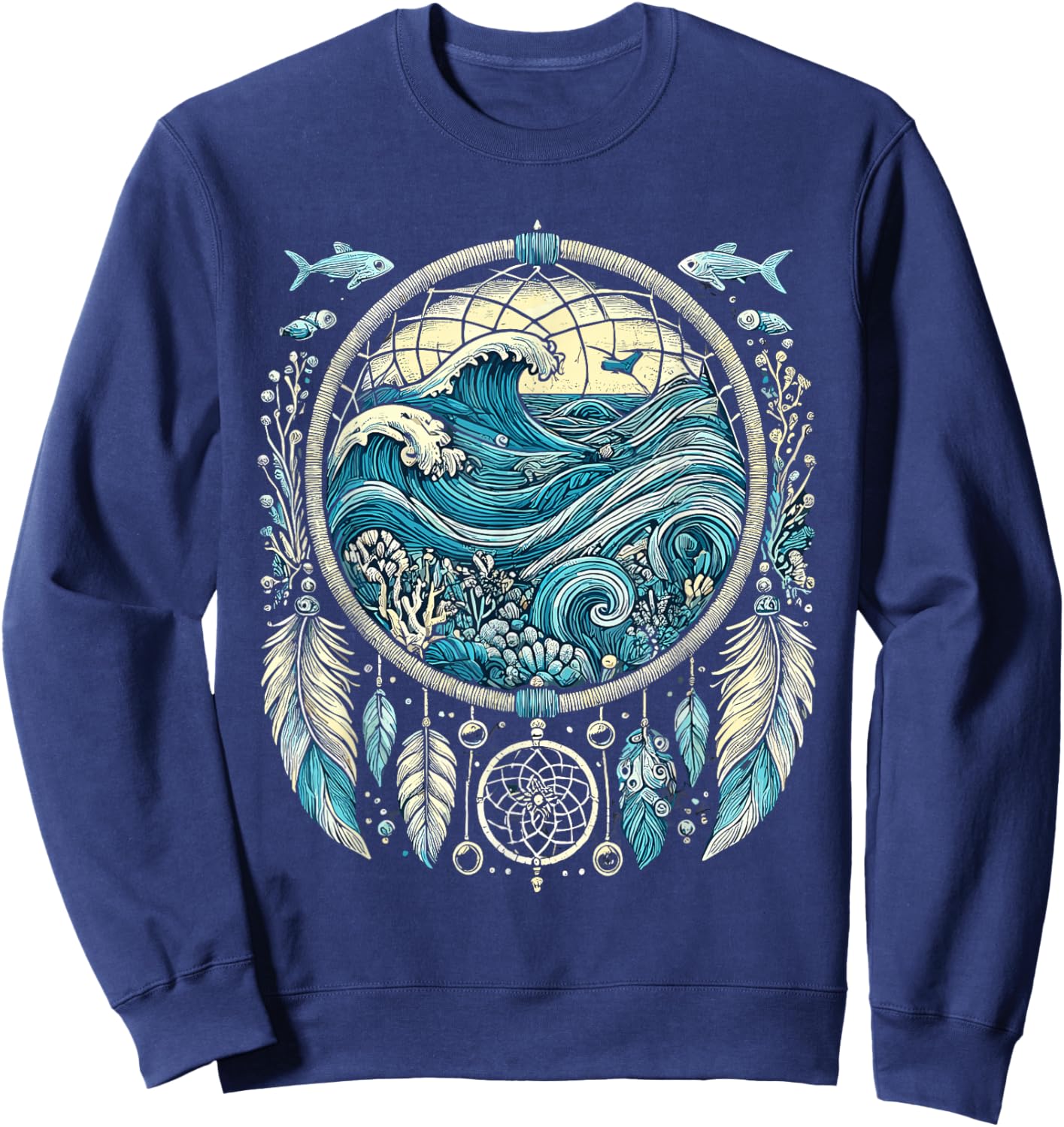 Surreal Dream Catcher Bohemian Spiritual festival fashion Sweatshirt - Sweatshirt | Navy