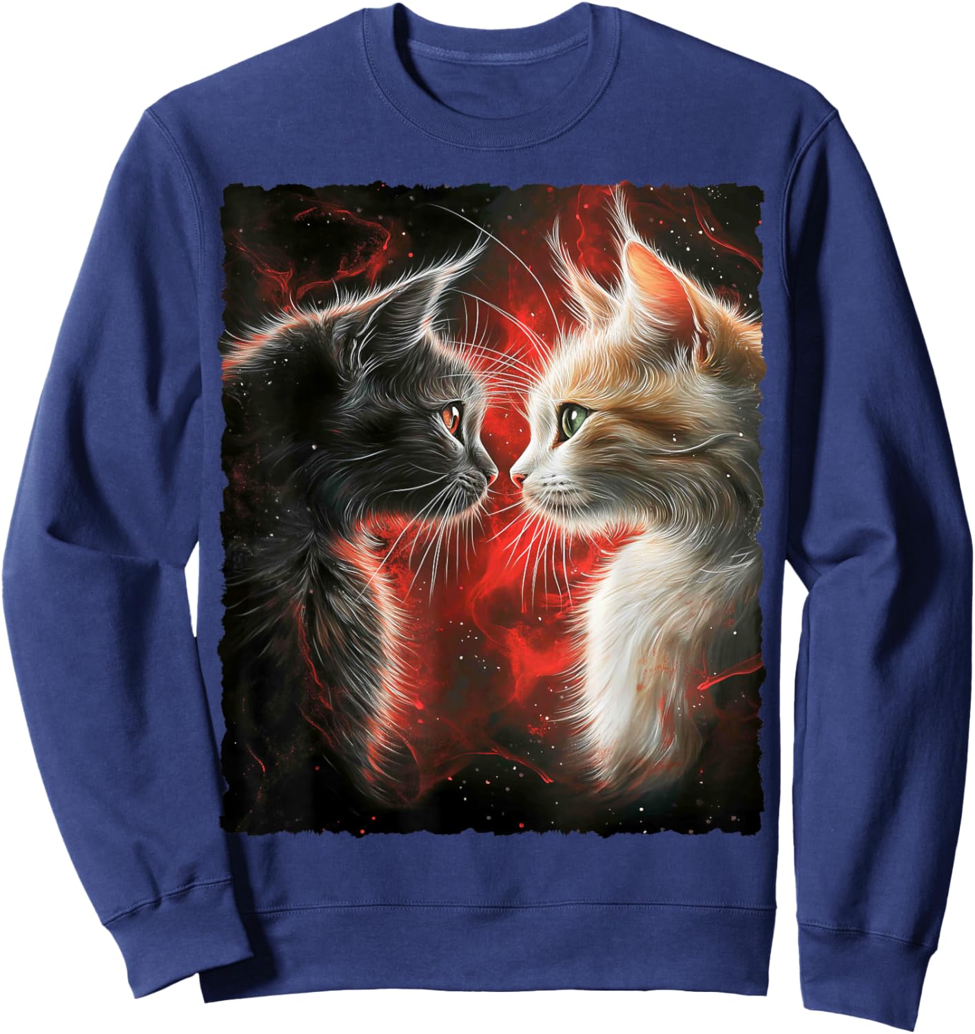 Cute Magical Cat Kitten Fantasy Art Design Sweatshirt - Sweatshirt | Navy