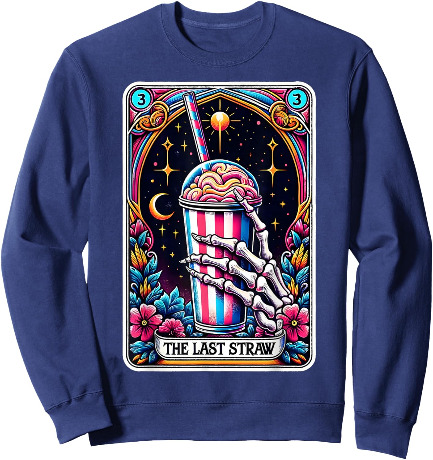 The Last Straw Funny Tarot Card Sweatshirt - Sweatshirt | Navy