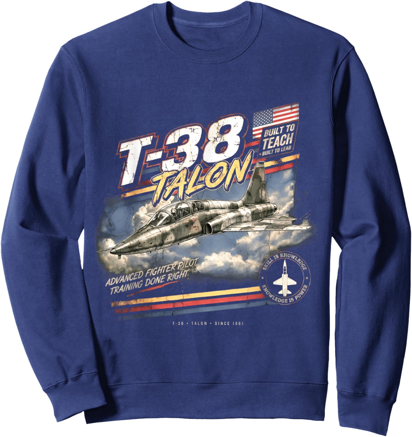 T-38 Talon Vintage/Retro Collectable Design Sweatshirt - Sweatshirt | Navy