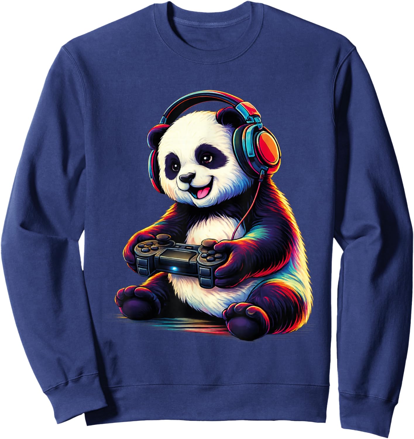 Panda Playing Video Games Funny Gamer Gaming Boys Men Kids Sweatshirt - Sweatshirt | Navy