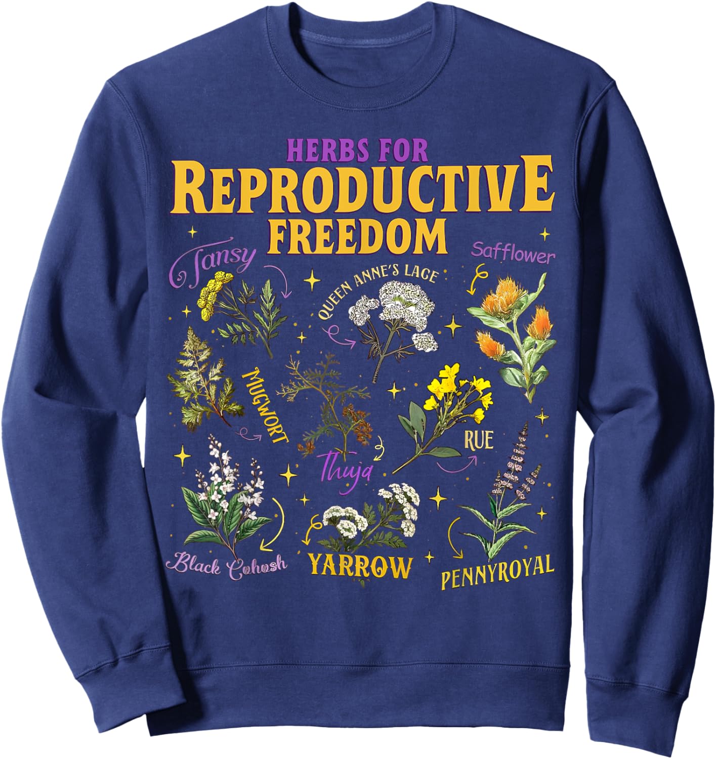 Herbs For Reproductive Freedom Reproductive Rights Herbs Sweatshirt - Sweatshirt | Navy