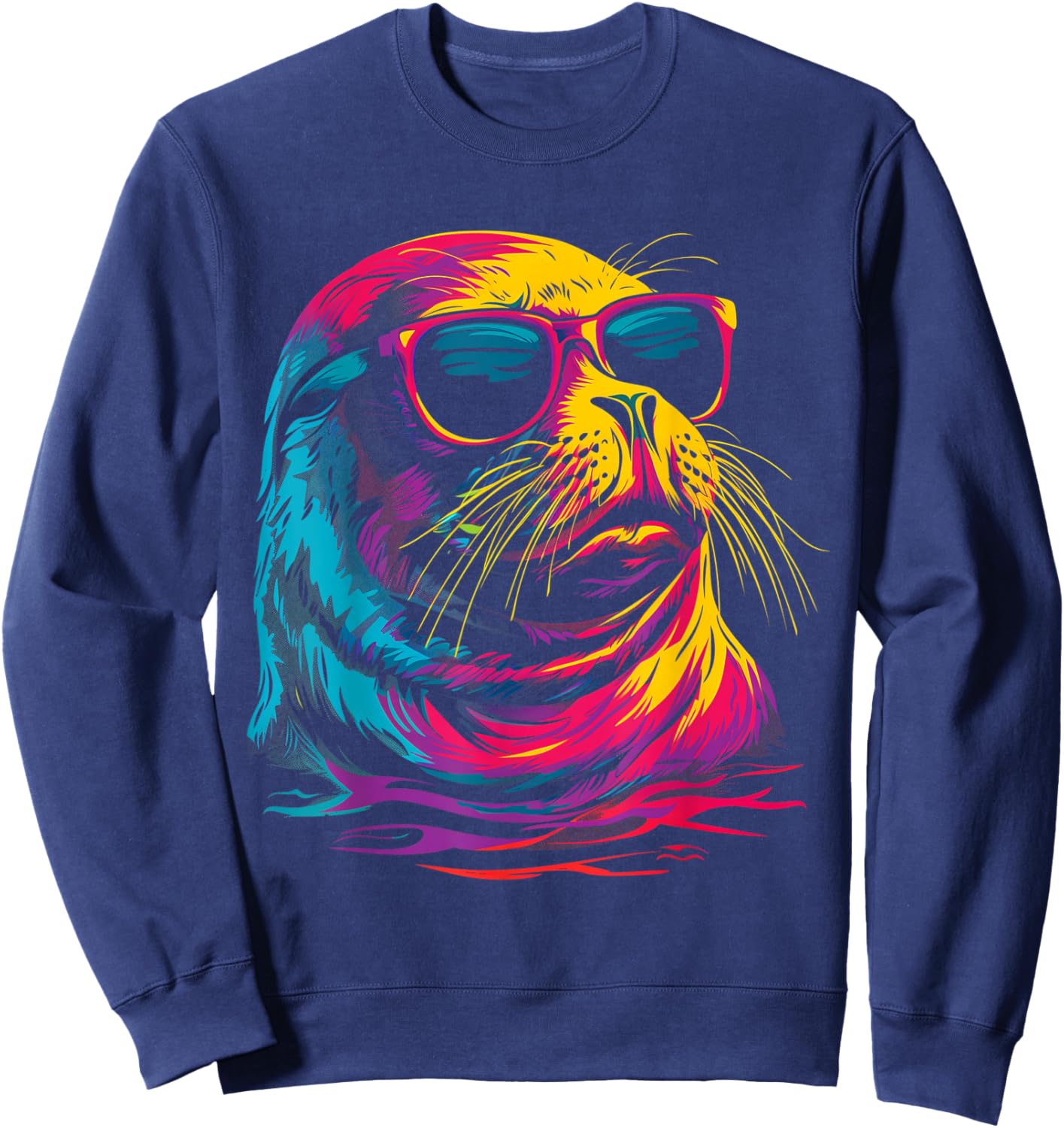 Seal Sunglasses Sea Lion Ocean Animal Sweatshirt - Sweatshirt | Navy